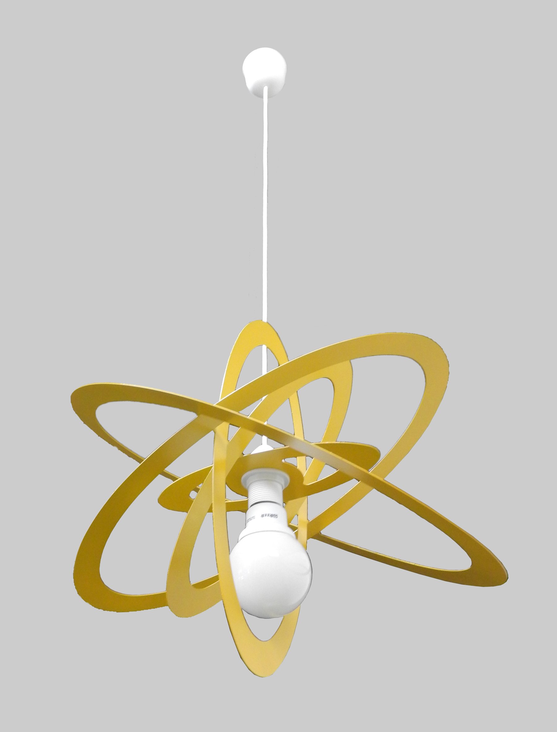 Light&More Lampadario per Cameretta Saturno Ovale Giallo per Cameretta,Camerette,Stanzetta,Stanzette,Bambino,Bambina,Ragazzo,Ragazza,Ragazze