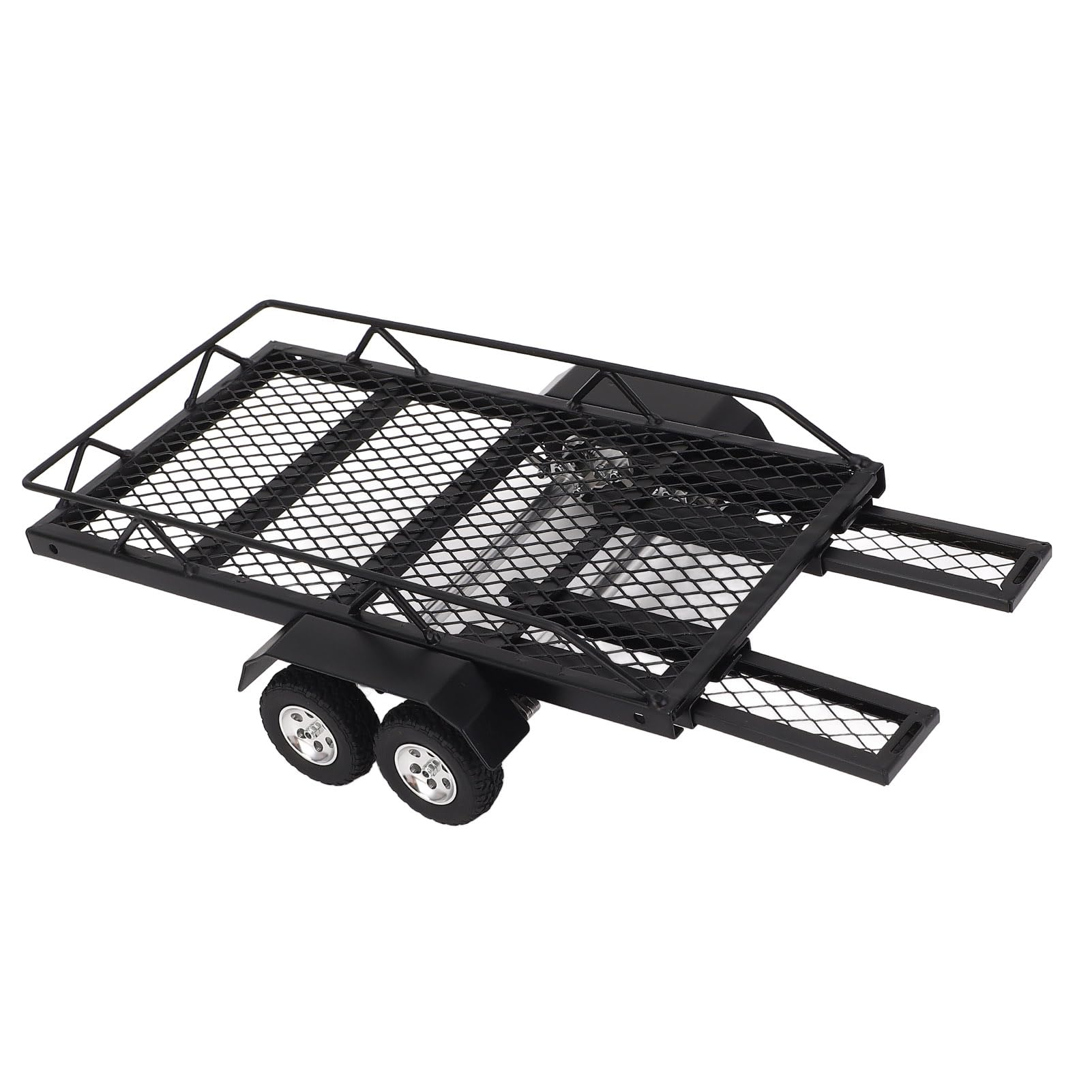 Przyczepka RC w Skali 1/24, Części do Modernizacji Gąsienic RC SCX24 FCX24, Solidna żelazna Konstrukcja do Użytku Terenowego z 4 Antypoślizgowymi, Odpornymi na Zużycie Oponami,