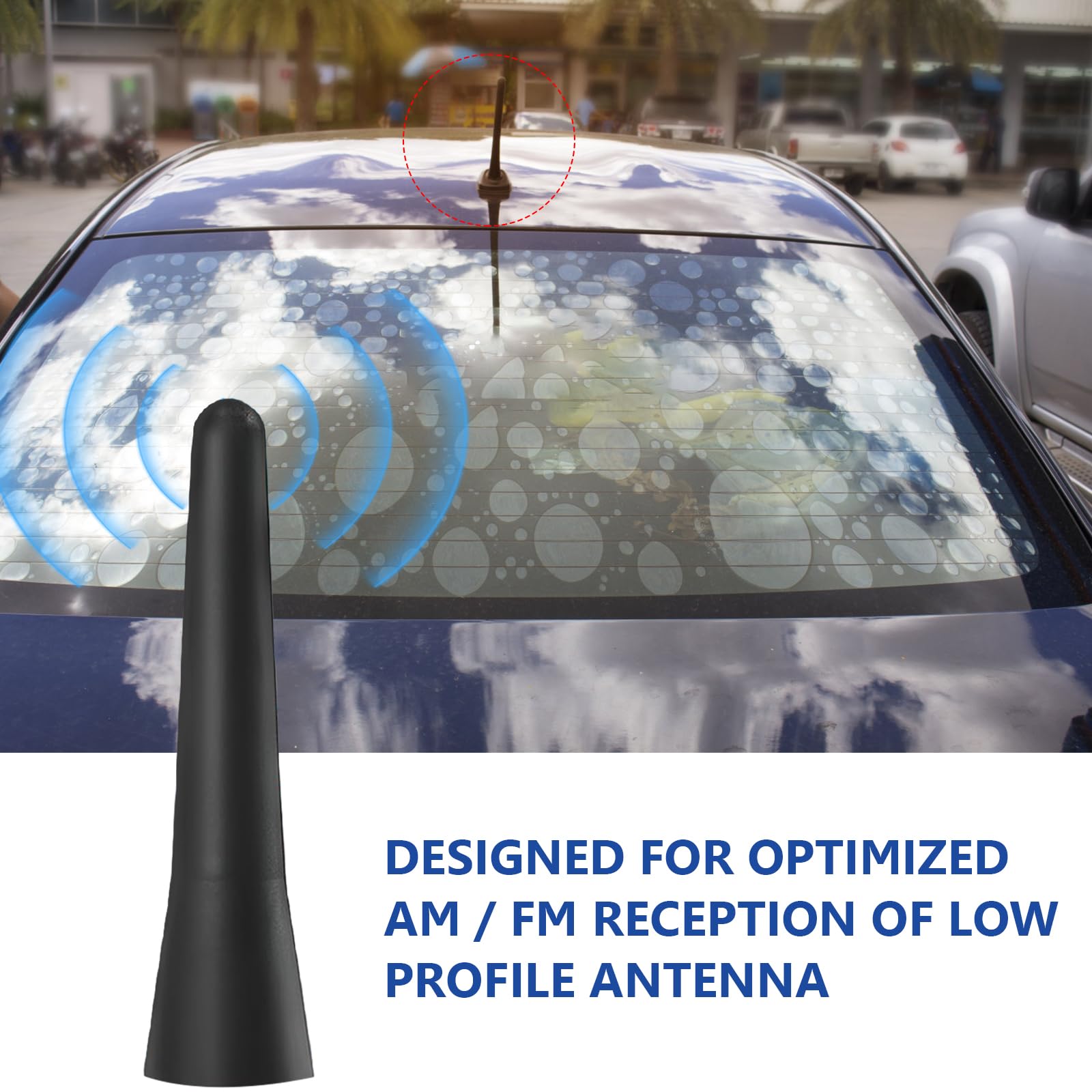 ANTENNA AUTO CORTA UNIVERSALE 3,5 CM MINI FIBRA CARBONIO ALLUMINIO RADIO TUNING - Foto 4