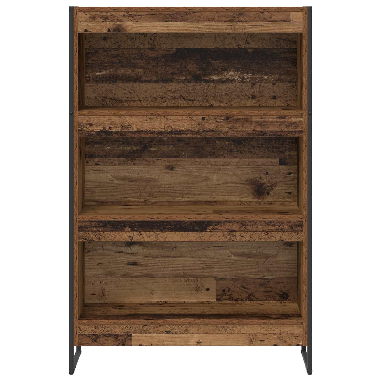 Regał na książki o wyglądzie starego drewna, 80 x 30 x 155 cm, materiał drewnopochodny, przemysłowy regał stojący z 5 półkami, wytrzymały regał na książki do salonu, biura, sypialni