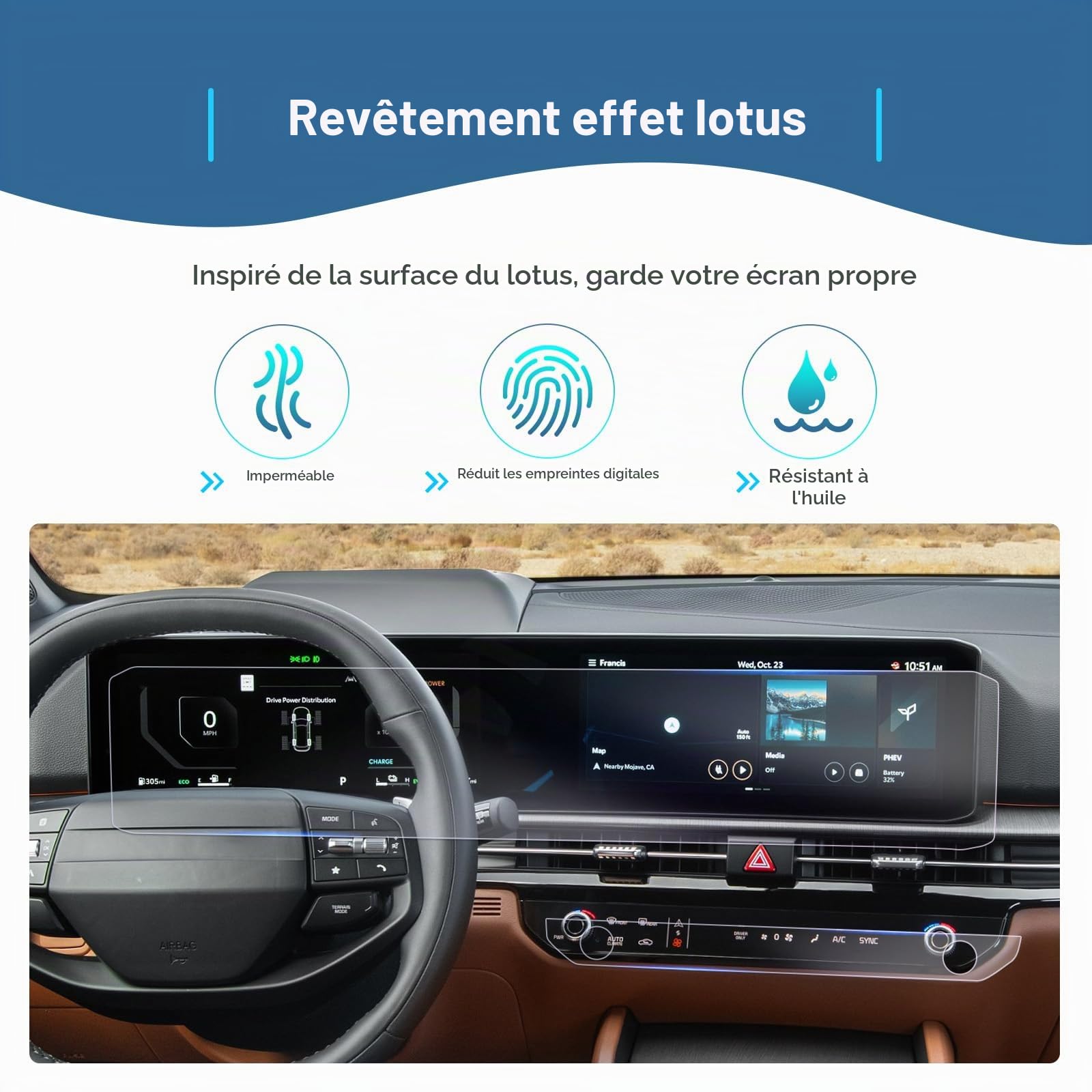GAFAT [Lot de 4] Compatible avec Facelift Kia Sportage NQ5 2026 2027 12,3" Navigation + Climatisation Film de Protection d'Écran, Sportage 2026 Nano Film Touchscreen, 6H Anti-Rayures