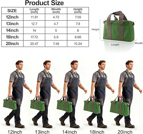Miniatura 2 de Bolsa de herramientas pequeña, bolsa de almacenamiento de herramientas de lona, gran capacidad, multiusos, con cremallera, bolsa organizadora suave