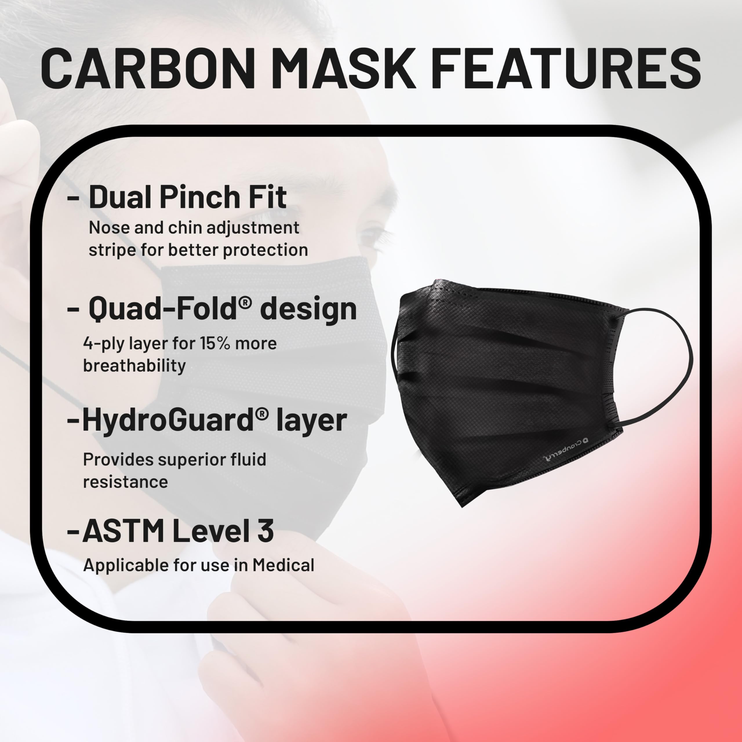 Amazon.com: Cranberry USA Carbon Black Face Masks, Disposable, 4