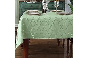 Spring Green Blossoming Beauty: SASTYBALE Sage Green Jacquard Tablecloth