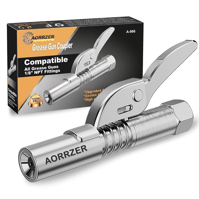 Acoplador para Engraxadeira AORRZER com Trava de 6 Garras, Aço-Liga, 1/8" NPT, Modelo A-966, 1 unidade