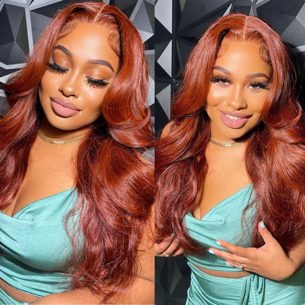 Copper wig swisslace lacefront Freepart 20-22 Long Amazon.com : Women main image 2