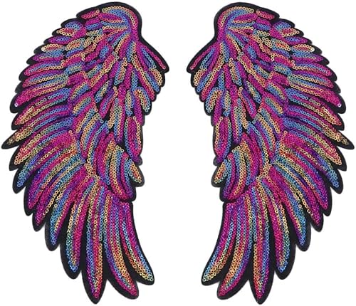 Miniatura 1 de 1 par de parches de lentejuelas con alas de ángel deslumbrantes para ropa, parches bordados para planchar, parche con apliques para ropa, pantalones