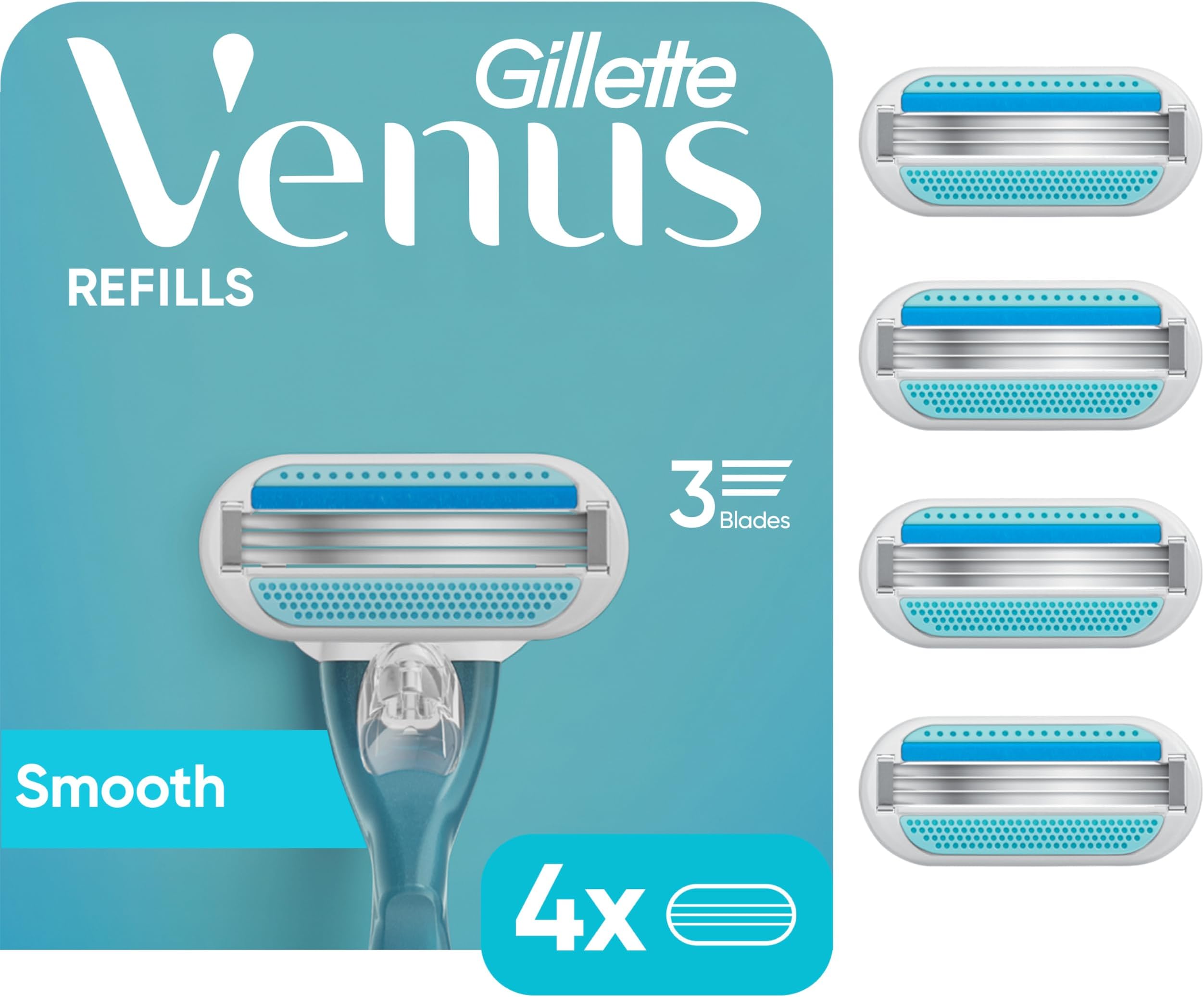 Gillette Venus Smooth Women's Razor Blades - 4 Refills (Packaging May Vary)