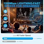 WiFi Extender Signal Booster, Dual Band 5.8GHz & 2.4GHz WiFi Booster Covers Up to 10200 Sq.ft, Easy Setup, One Ethernet Port