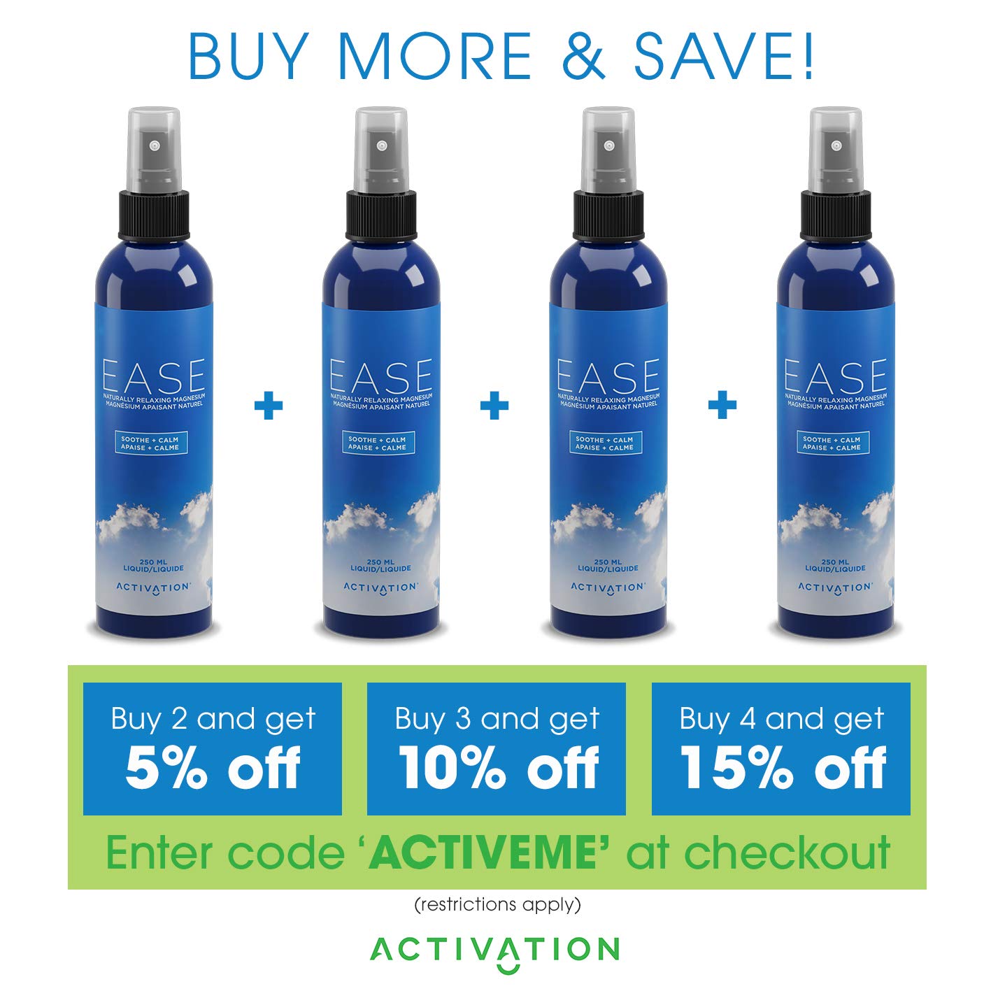 Activation Products Ease Magnesium Spray Pure Magnesium for Joint and Muscle Pain, Leg Cramp Activation Products Ease Magnesium Spray Pure Magnesium for Joint and Muscle Pain, Leg Cramp
