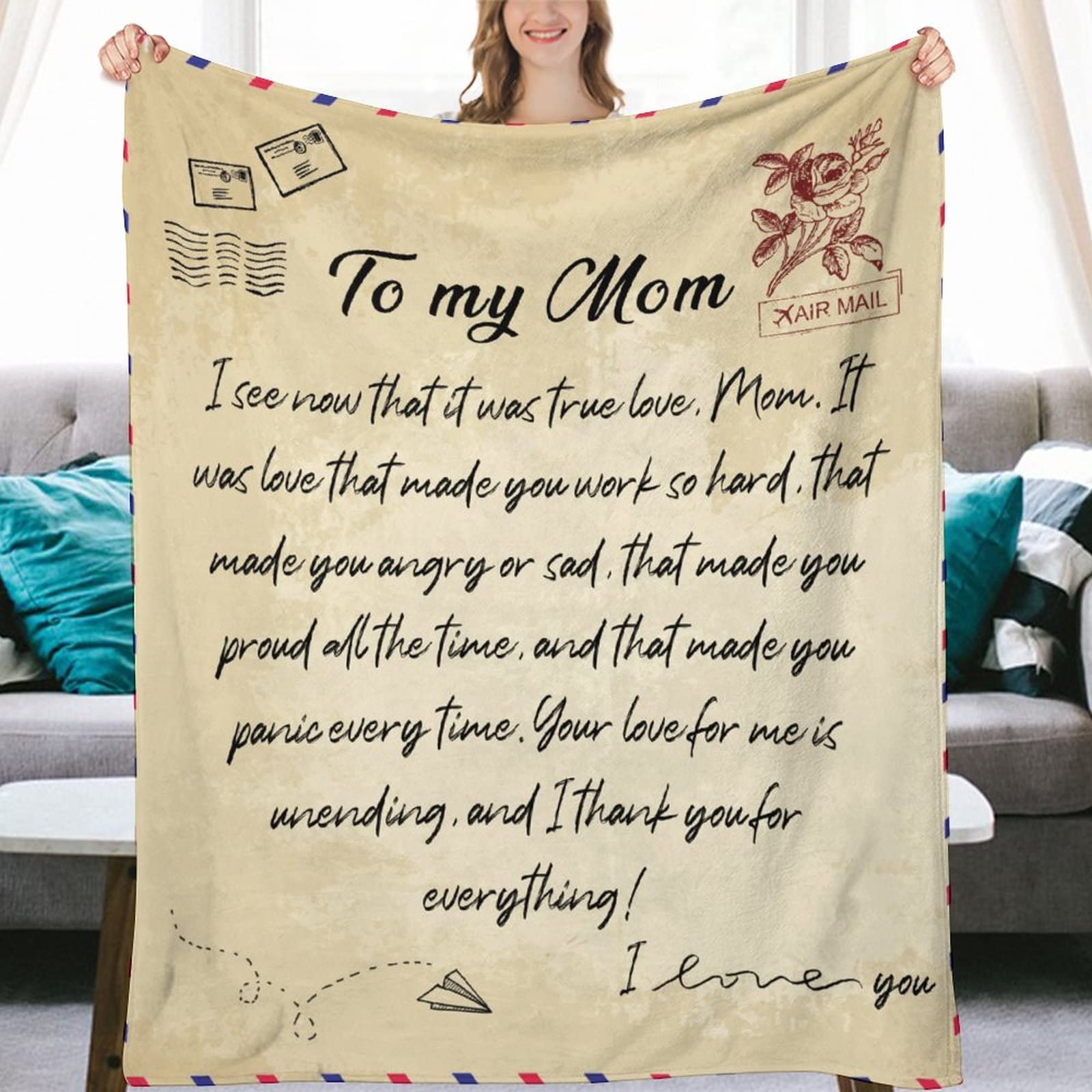 Plaid maman en flanelle couverture douce idéale pour le canapé et voyage