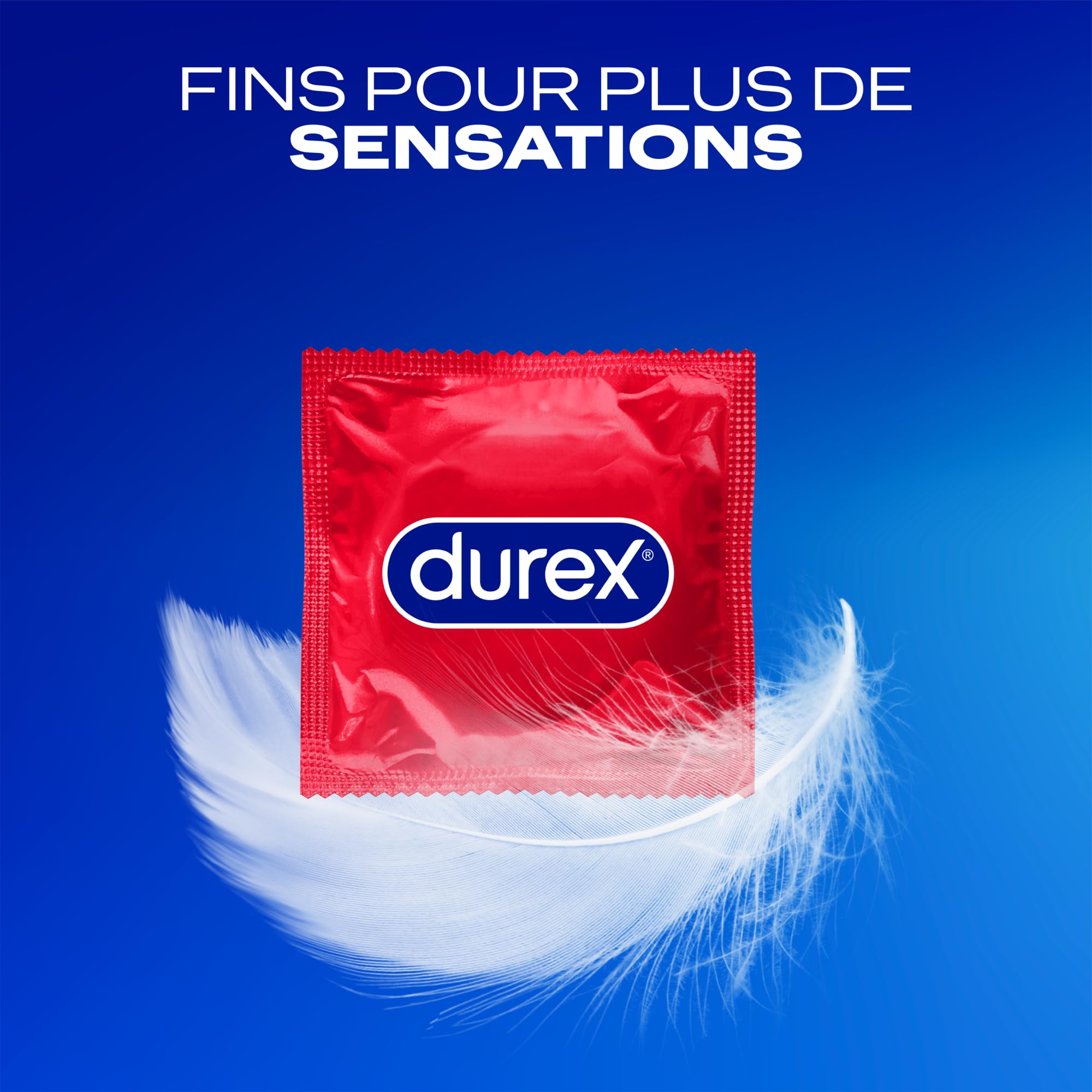 Durex Préservatifs Feeling Extra - 40 Préservatifs Fins et Extra Lubrifiés - Taille Standard
