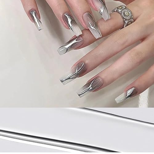 Miniatura 5 de Gel de pintura metálica, espejo reflectante de metal para arte de uñas, esmalte de uñas de gel pintado plateado, efecto espejo metálico 3D,