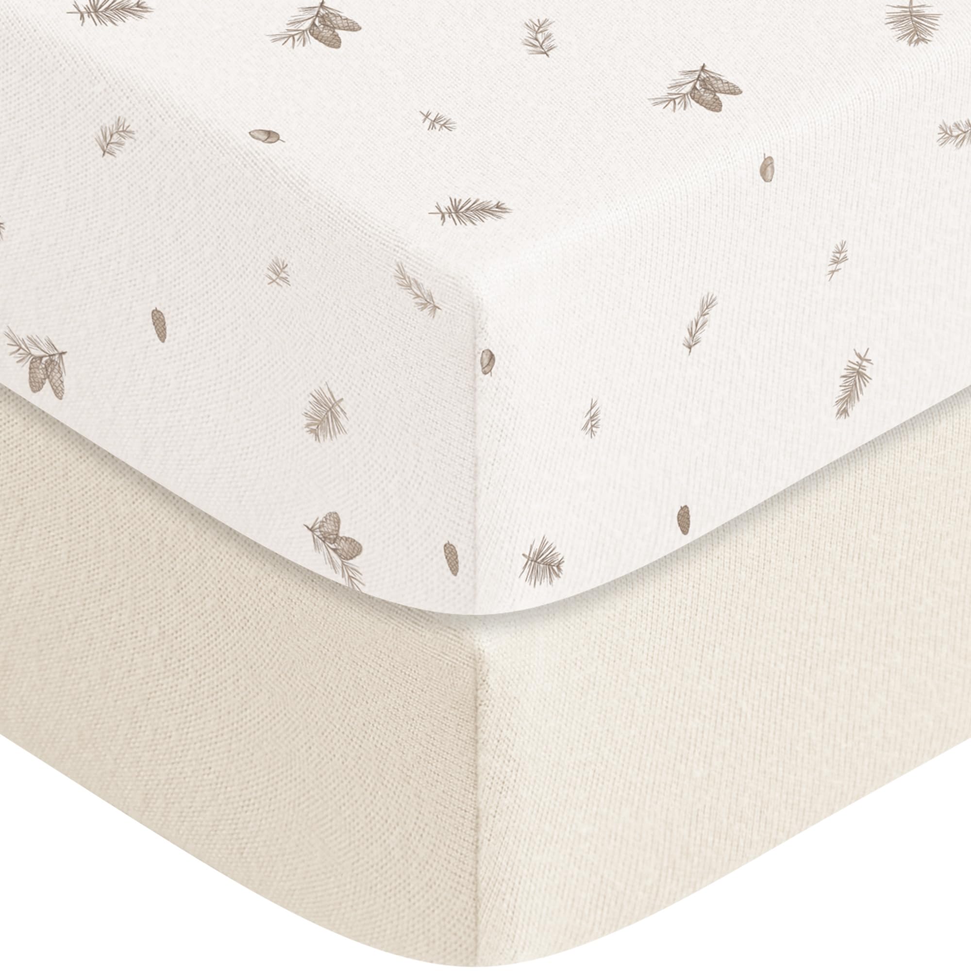 Susurration Next to Me Crib Sheets 120x60cm, 2 Pack Baby Cot Sheets