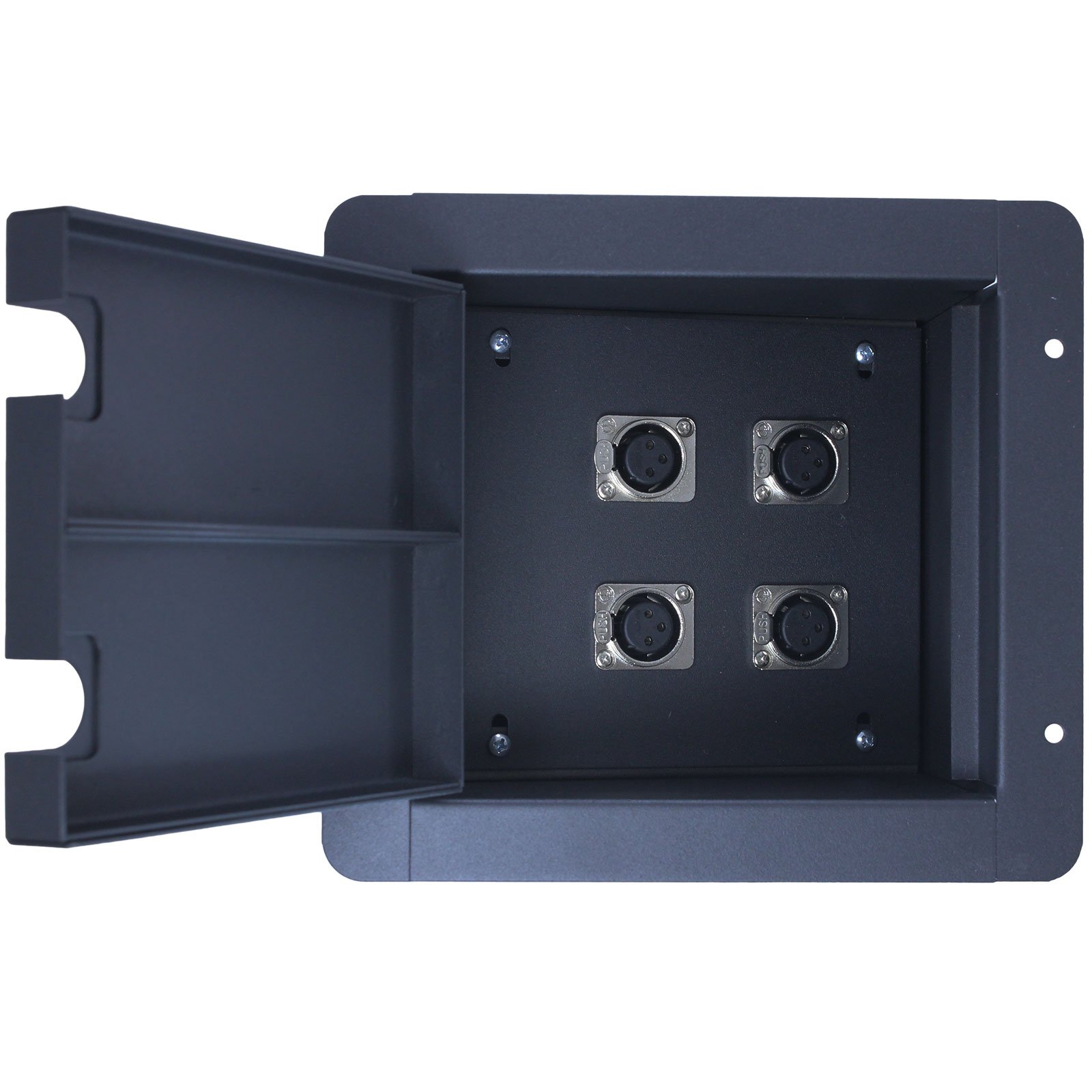 Caja de escenario para audio profesional empotrable en el piso, negro