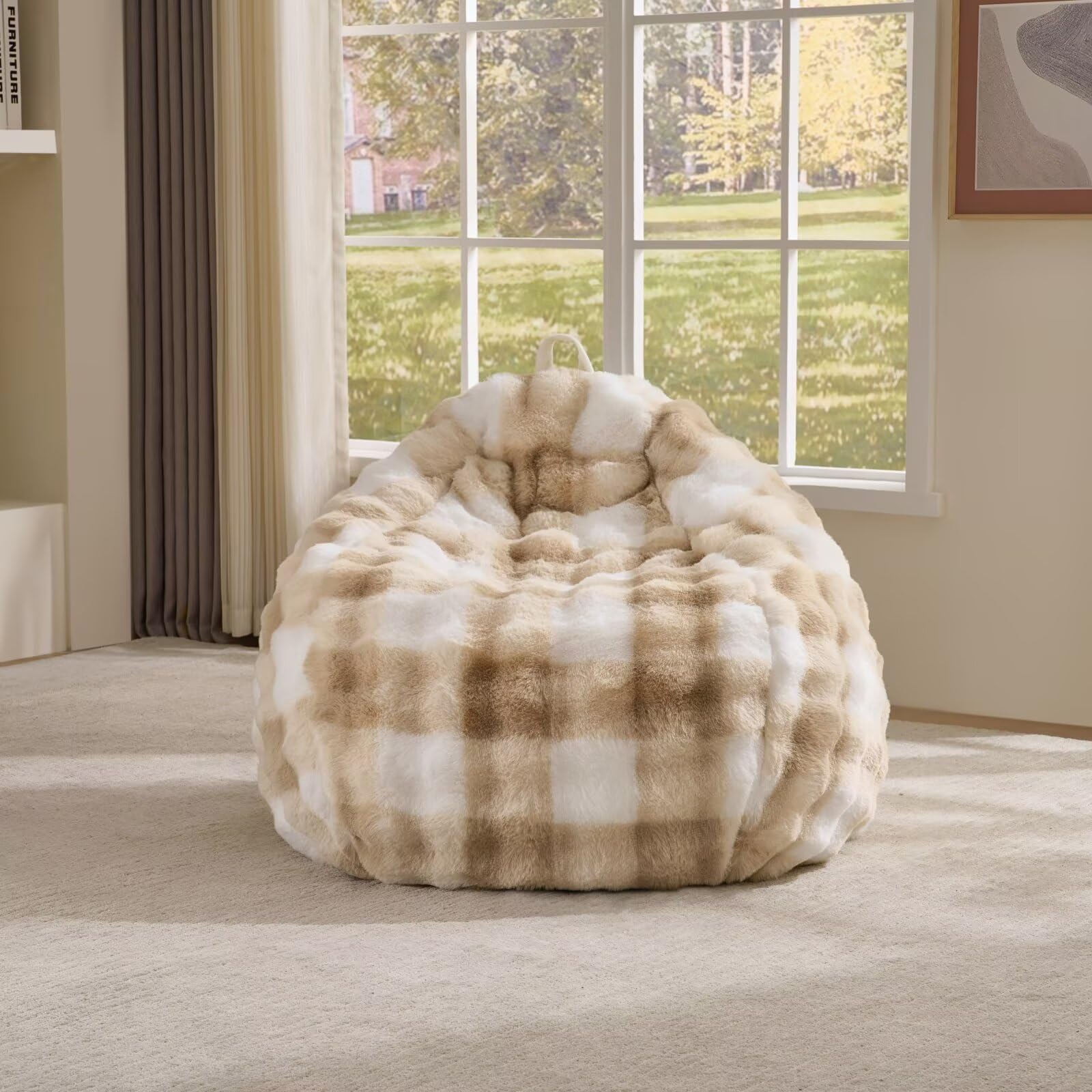 Animebody Fluffy Faux Rabbit Fur Bean Bag Cover (No Filling), Comfortable Long Hair and Shaggy Fur โ Storage Bean Bag Cover for Bedroom, Living Room, Bean Bag Cover โ image 1