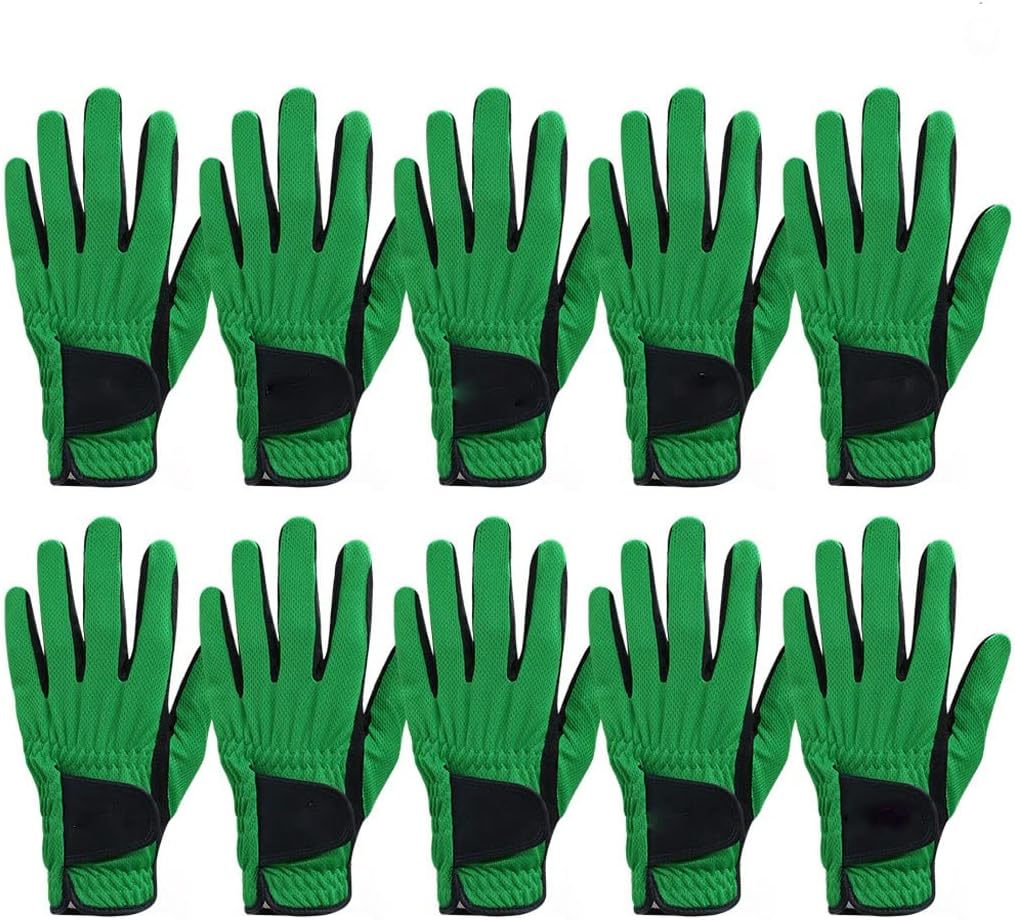 10 Pcs Golf Glove Men Left Hand Breathable 3D Performance Mesh Non-Slip Micro Fiber Golf Gloves (Color : E, Size : 22 Small)