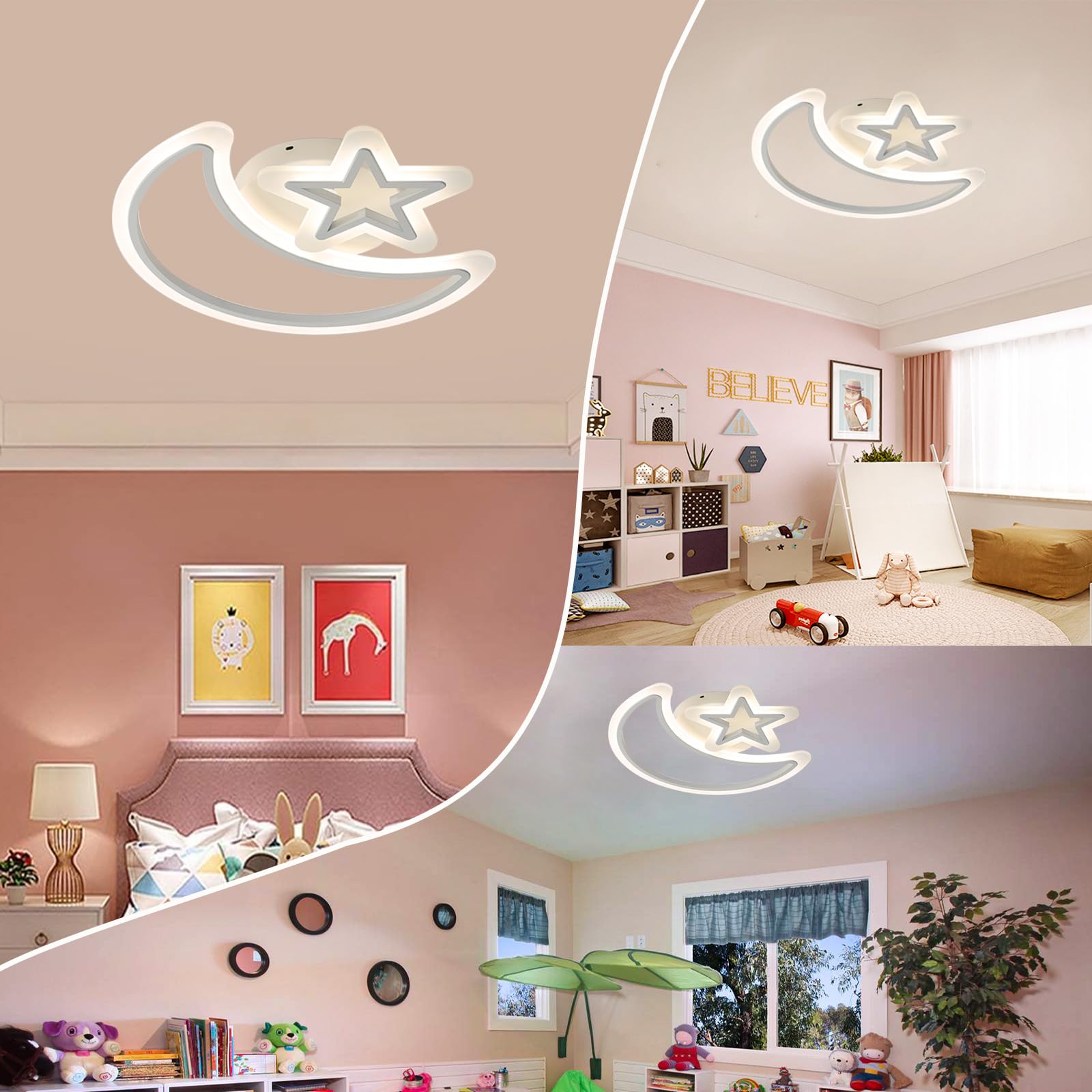 Lampadario Cameretta Bambini Lampade A Sospensione Moderne Creativa Per Camera Da Letto Plafoniera LED Con 50CM38W Telecomando Dimmerabile Plafoniere APP Luce Morbida Protezione Degli Occhi