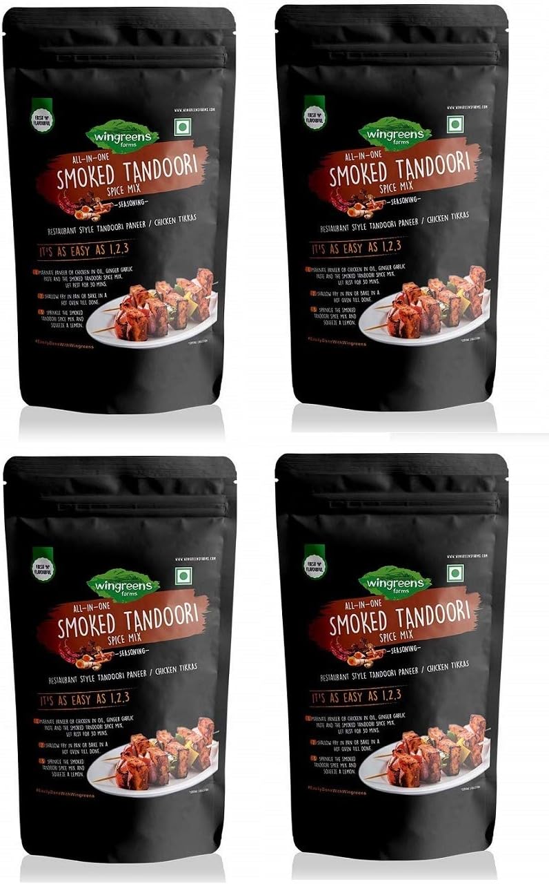 Wingreens Farms Smoked Tandoori All-in-One Spice Mix seasoning and marinades (50g) x 4