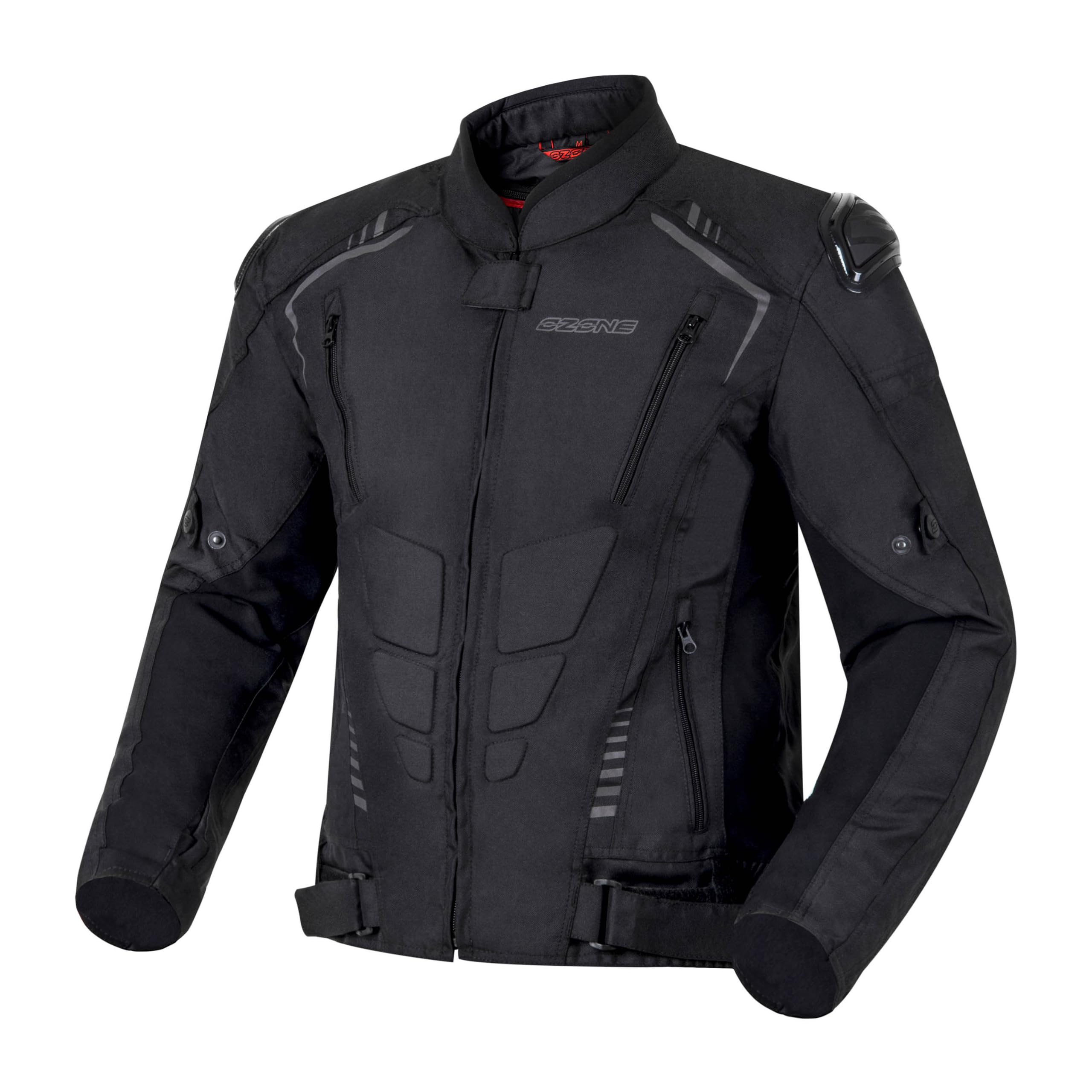 OZONE MOTO Pulse Giacca da Moto Uomo | Protezioni per Gomiti e Spalle | Membrana Impermeabile Rimovibile | Fodera Termica Removibile | Cursori spalle | 3 Canali di Ventilazione | Taglie fino a 7XL
