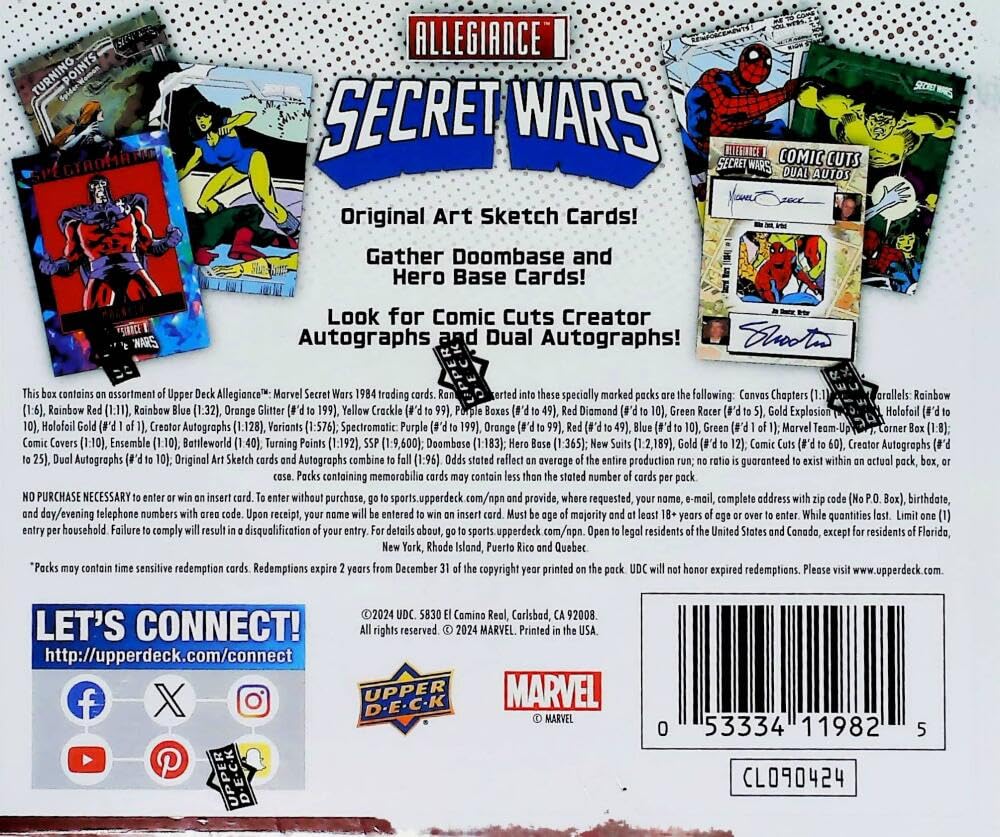 Amazon.com: Upper Deck 2024 Marvel Allegiance Secret Wars Factory