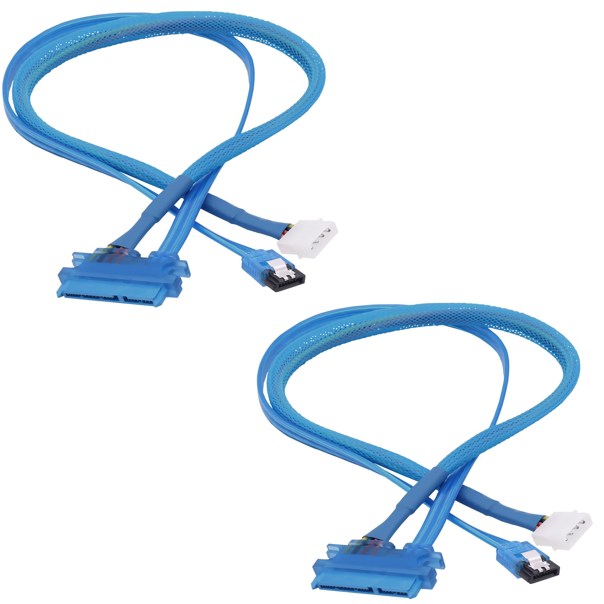 YARCHONN 22Pin SATA Data Power Cable 2 in 1 SATA III 7+15 Pin to 7 Pin Data with IDE 4Pin Power Interface Female to Male Data and Power Combo