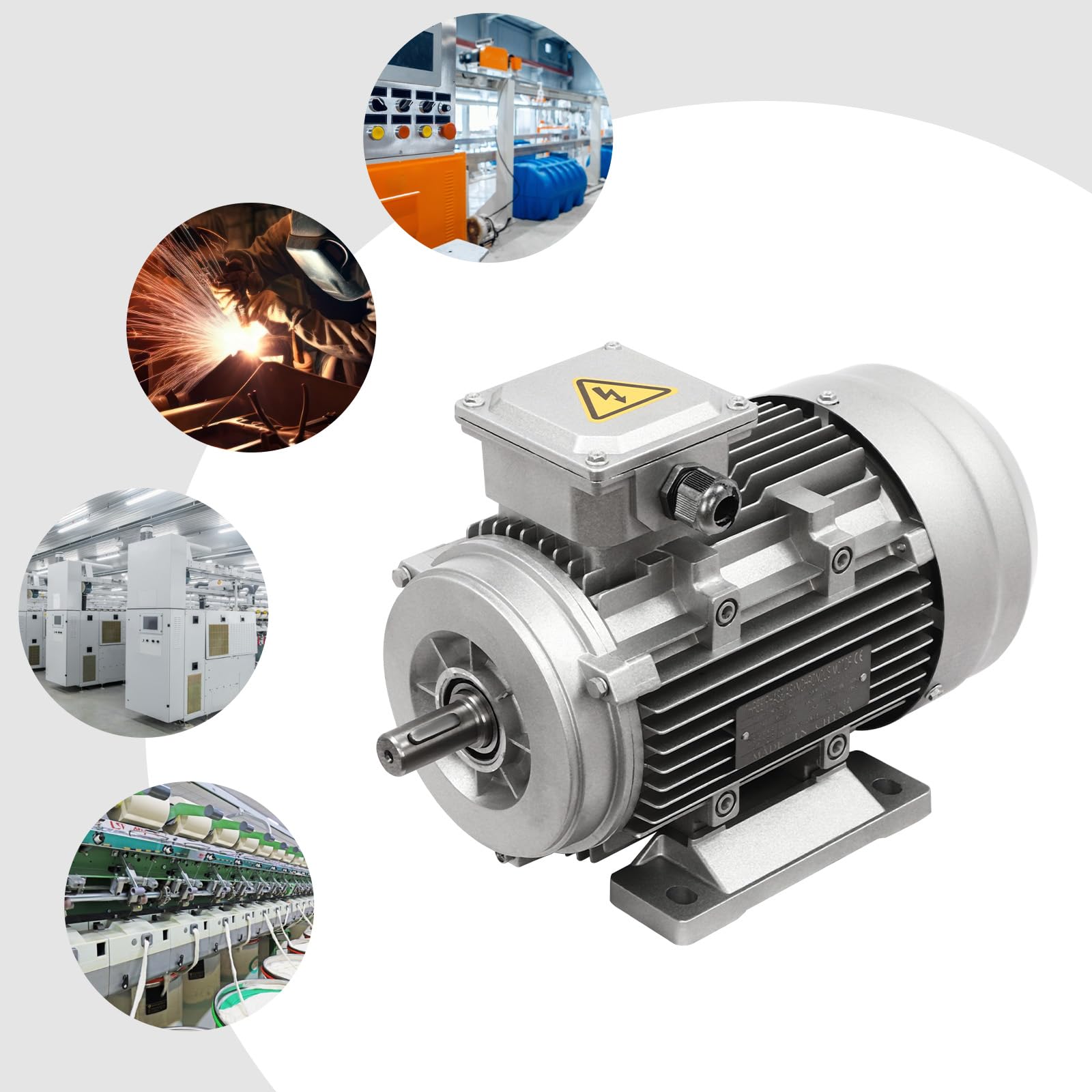 Moteur électrique 1,5 kW 1405 tr/min Moteur 3 phases 19 mm Moteur électrique professionnel en cuivre 380 V 50 Hz