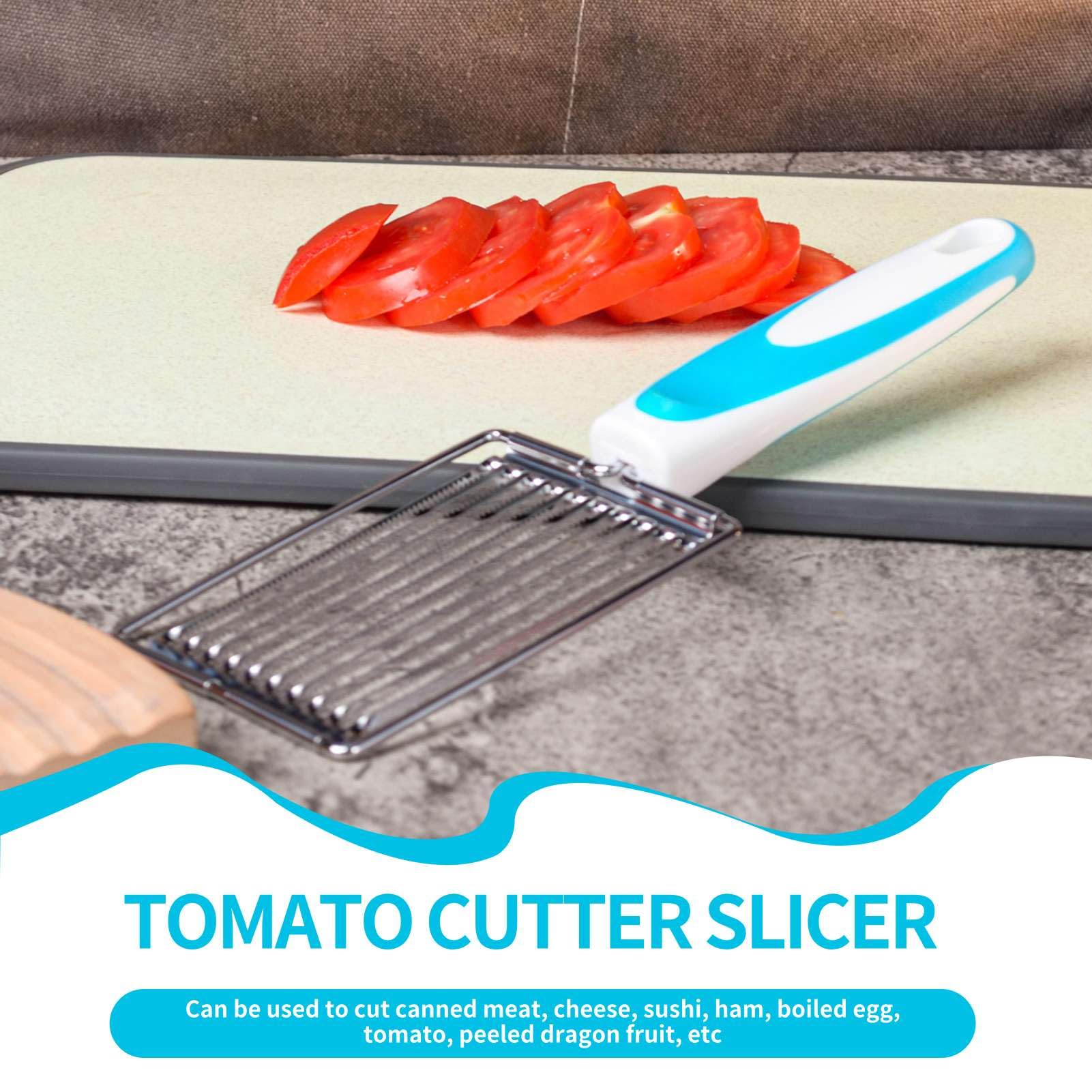 Luncheon Meat Slicers, Spam Slicer 10 Slices, Egg Cutter Slicers, Spam Cutter 10 Slices for Boiled Egg Fruit Soft Cheese Slicer Cutter(Blue)