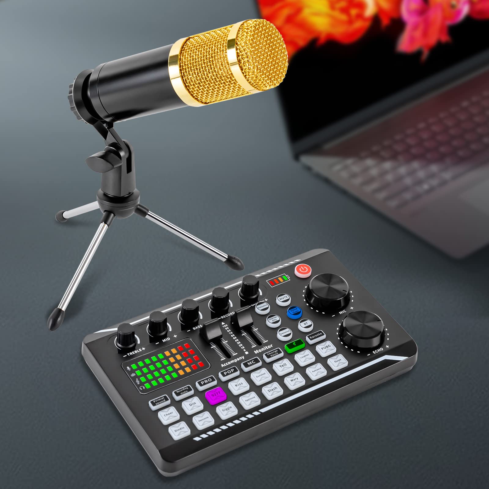 Kondensatormikrofon Bundle Bm-800 Streaming Equipment Mic Kit Ständer Einstellbares Mikrofon Karaoke-Mikrofon für DJ-Konsole für die Aufnahme im Streaming von Podcast-Spielen