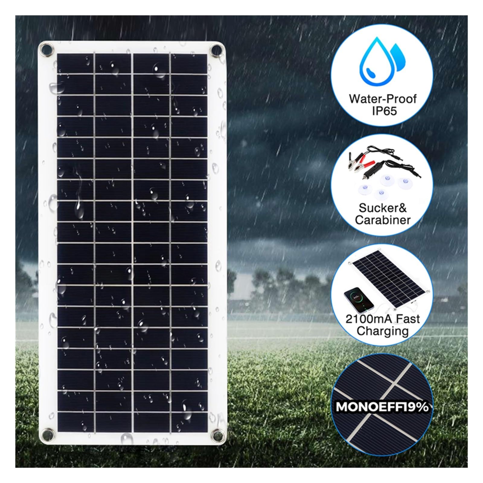 łAdowarka Z Panelem SłOnecznym Elastyczna ładowarka do paneli słonecznych Podwójny port USB z kontrolerem Ogniwa słoneczne Power Bank do telefonu Samochodowy jacht RV(60A controller kit)