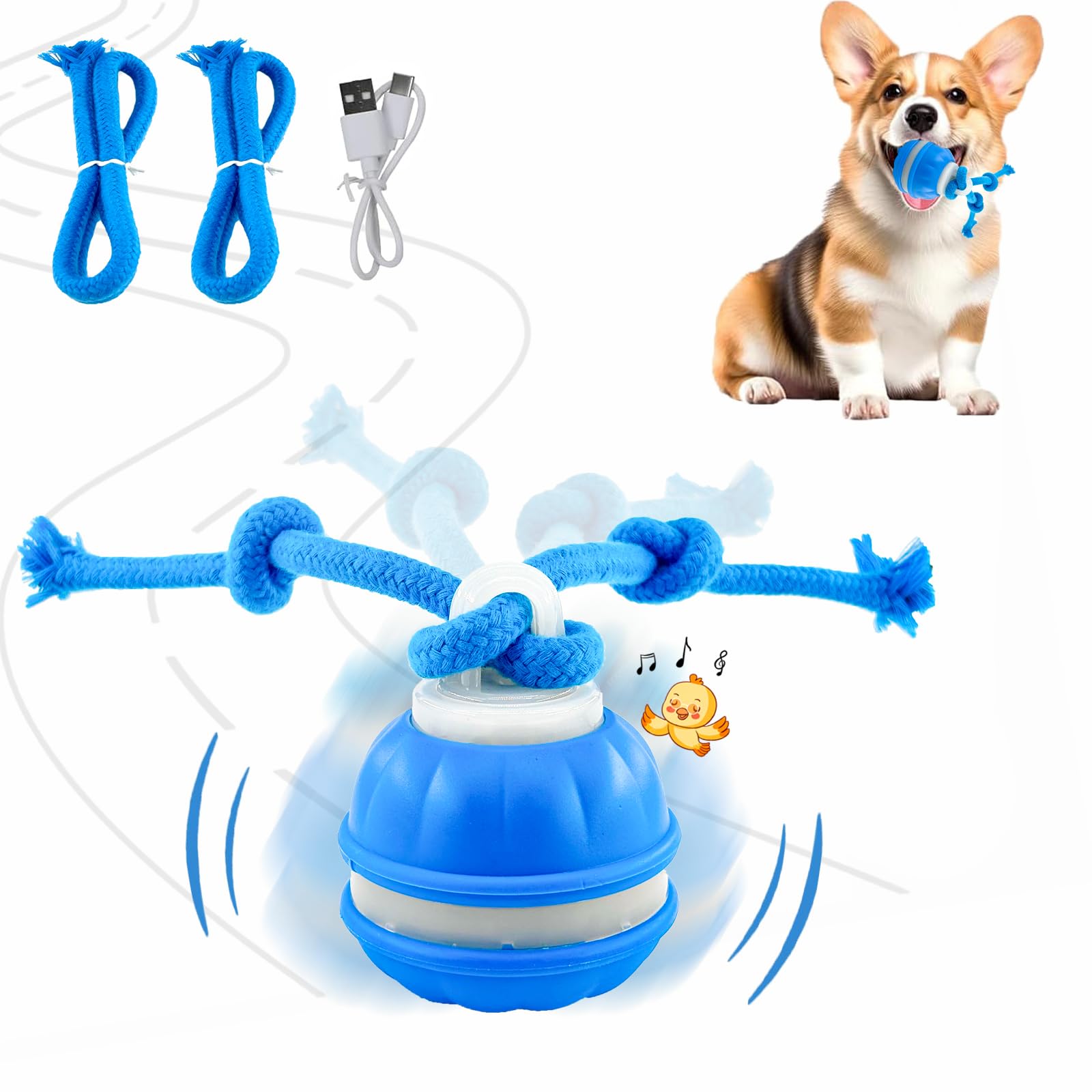 Pet Supplies : P06 Smart Interactive Dog Toys Dog Balls with Rope