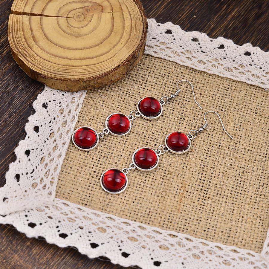 Goth Earrings for Women Vampire Earring Accessorie Witch Jewelry Red Dangle Earring Black Bat Moon Earrings Gothic Halloween Costume - Image 7