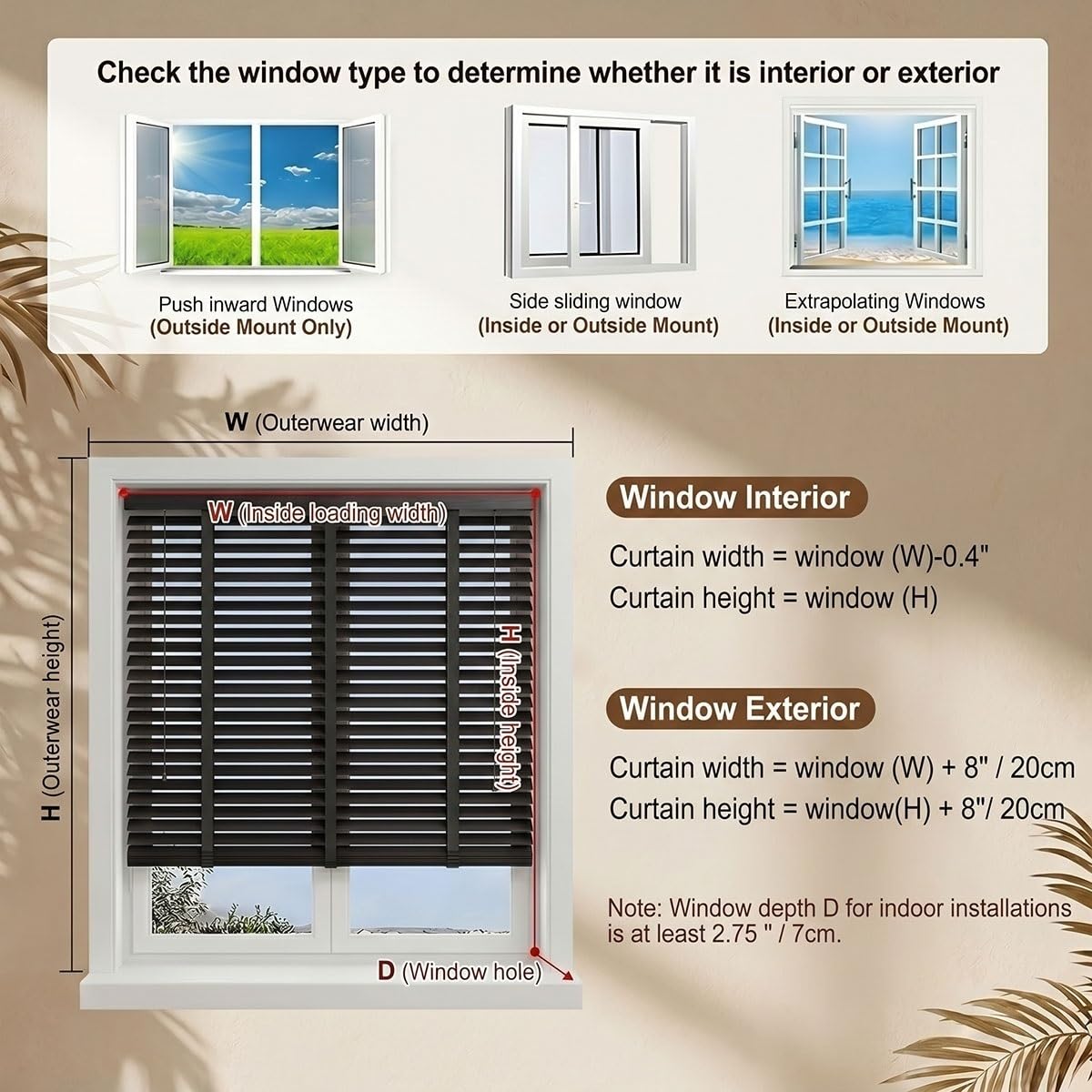 Bli veneciano de madera opaca inalámbrica – Cubiertas para ventanas interiores Slish para dormitorio, baño y oficina – Tamaños ajustables 34 pulgadas de ancho x 36 pulgadas de alto y 35 a 72 pulgadas
