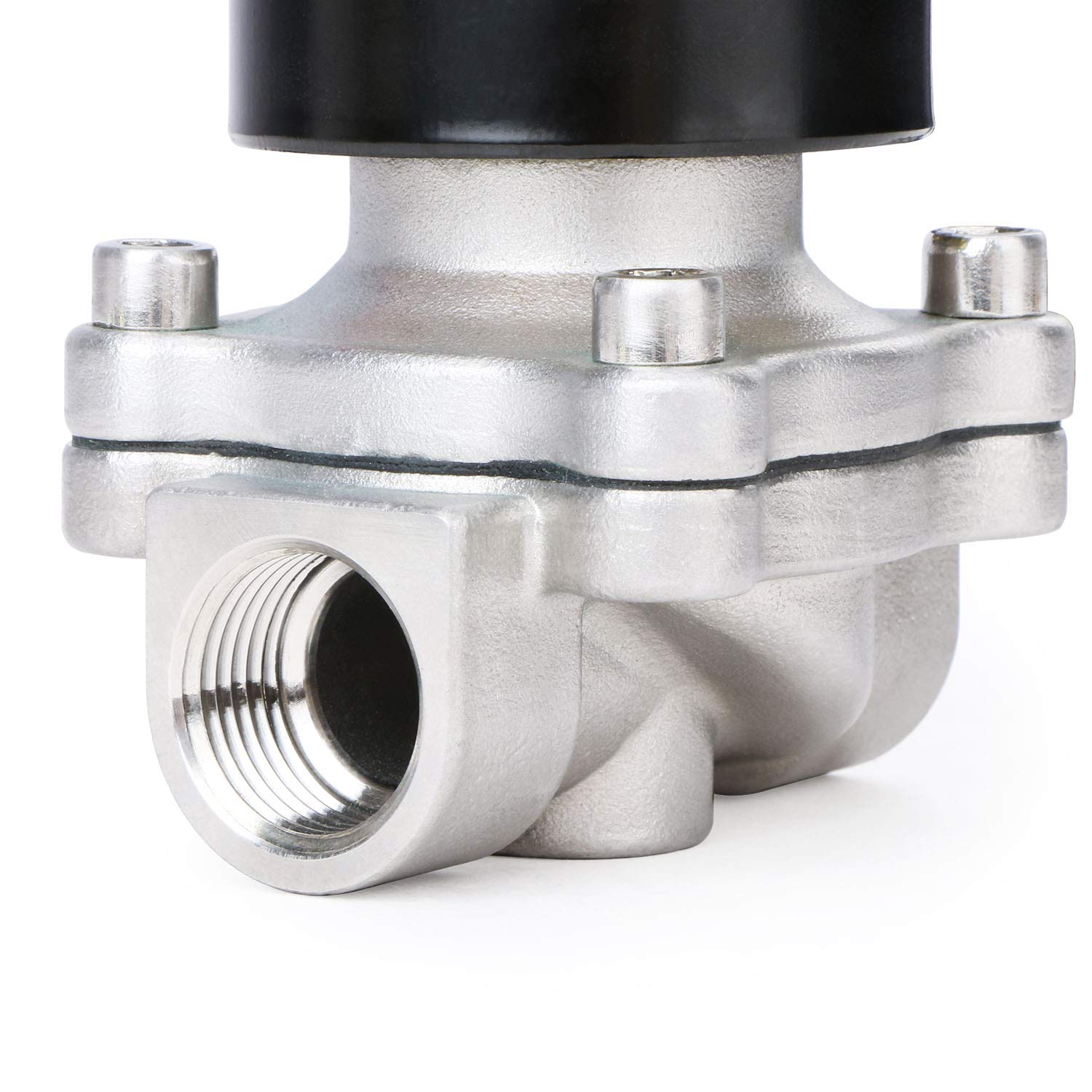 U.S. Solid Elettrovalvola in acciaio inox 3/4" G – 220V AC, normalmente chiusa, azionamento diretto, per acqua, aria, gas