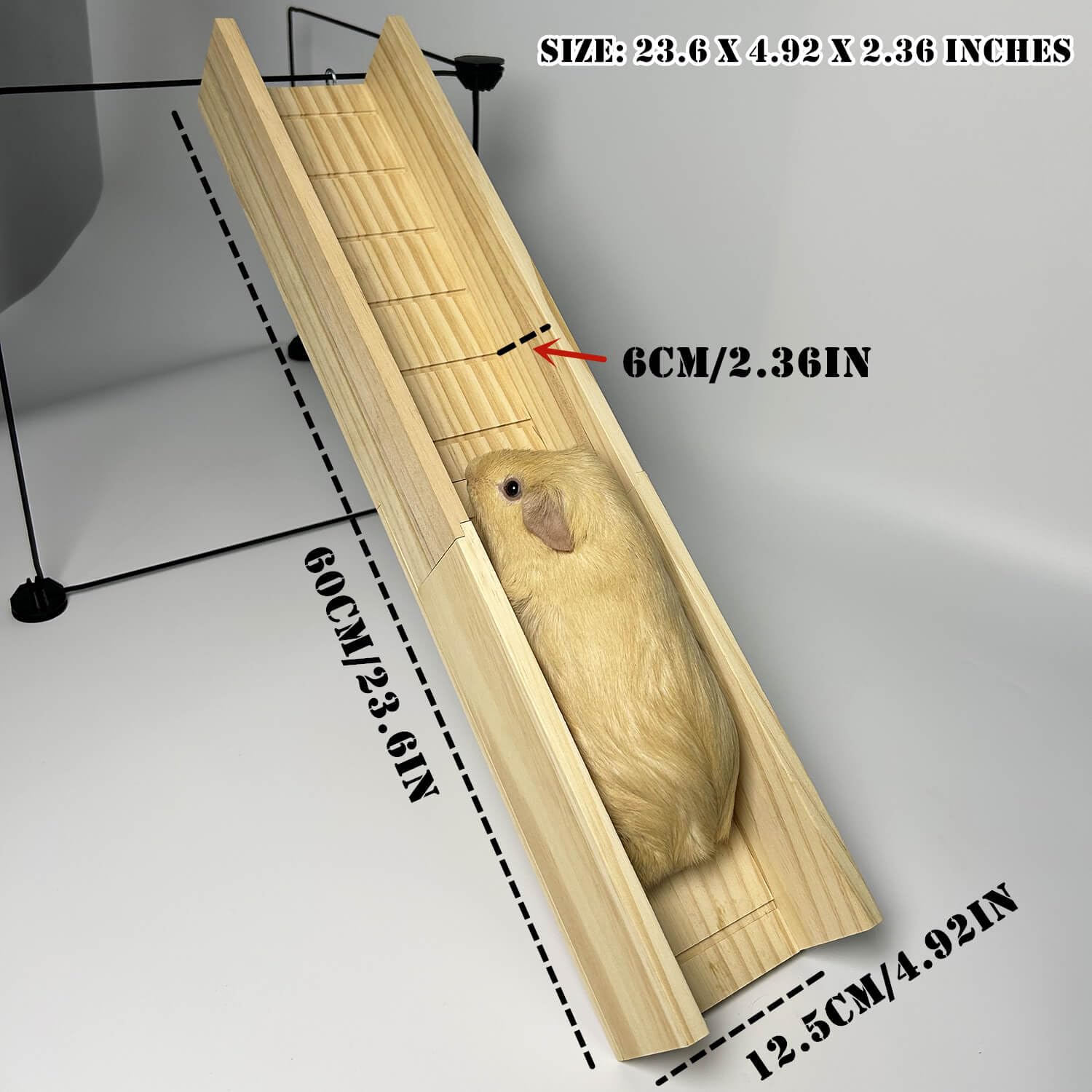 Puente de cobayas, rampa de escalera de madera para animales pequeños, puente de rampa de jaula de cobayas, accesorios de jaula de cobayas, hurones, chinchillas (grande)