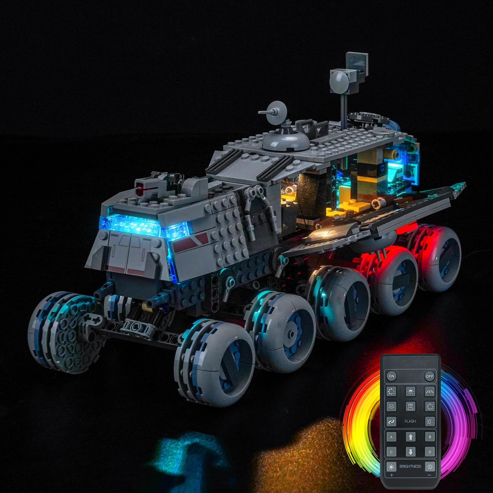 Remote Control Led Light Set Compatible with Lego Republic Juggernaut 75413 (No Model)