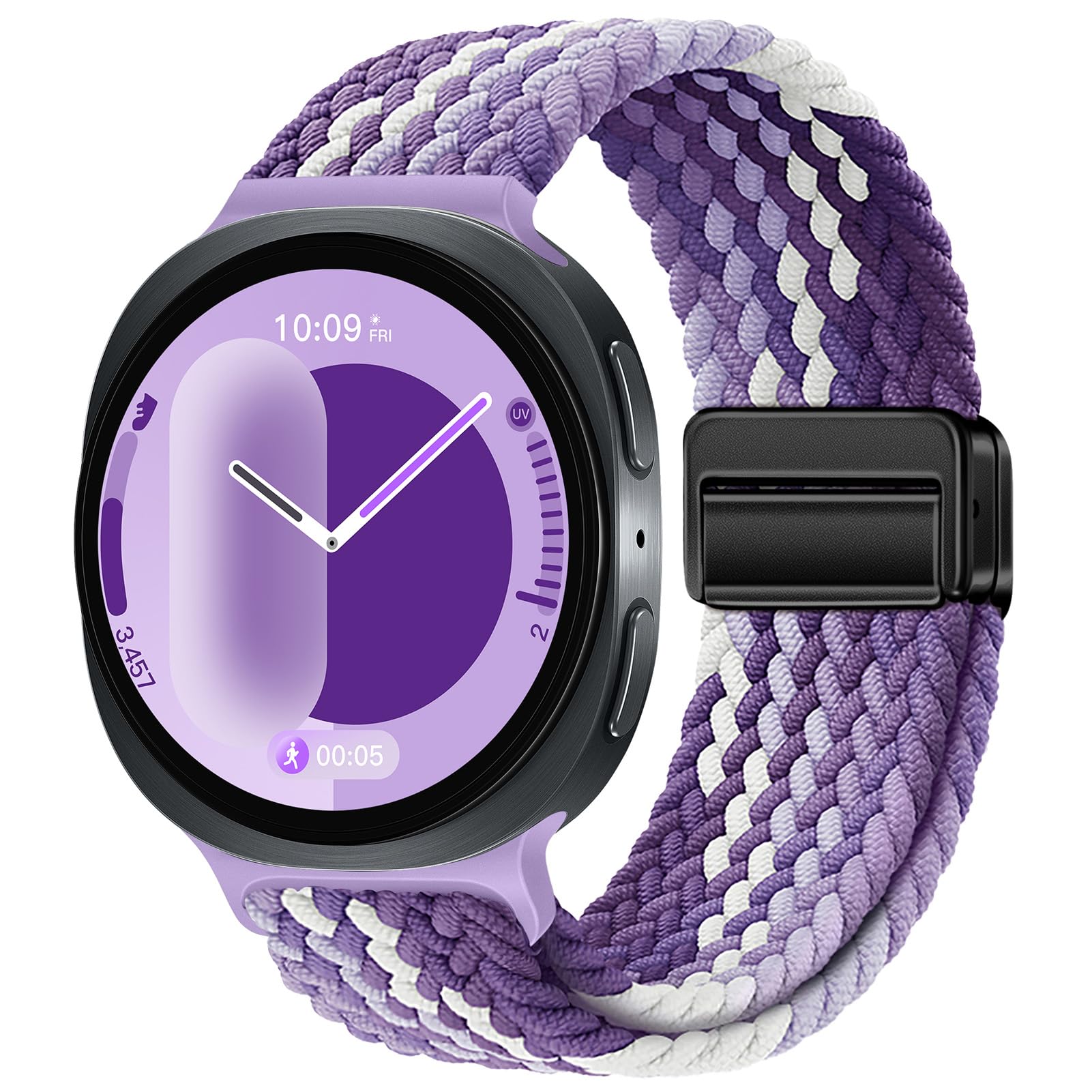 Bracelet magnétique de sport compatible avec Samsung Galaxy Watch 8 40 mm, 44 mm, Galaxy Watch 8 Classic 46 mm, Galaxy Watch Ultra/Ultra (2025), 47 mm, bracelet élastique en nylon