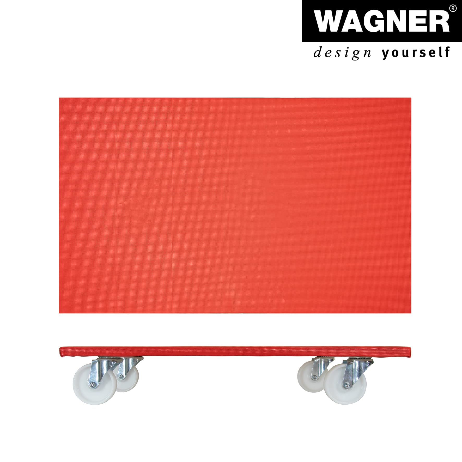 WAGNER Transportroller Transporthilfe 1695 I FSC® Mulitplex Schonbezug I 60 x 50 x 14,5 cm I Tragkraft 300 kg I Umzugsroller I Schwerlastroller für Umzug I rutschhemmend für innen & außen I Made in DE