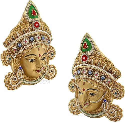 Miniatura 2 de Vedic Vaani Goddess Laxmi Devi Face Idol Mukhota For Vara lakshmi Margashirsha Vratha Pooja