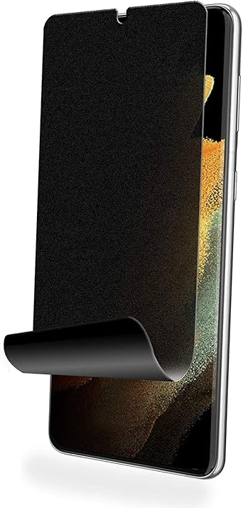 Privacy Screen Protector for Galaxy S21 Ultra - TPU Film Anti-Peep Fingerprint Works Anti-Spy Case Friendly Compatible with Samsung Galaxy S21 Ultra