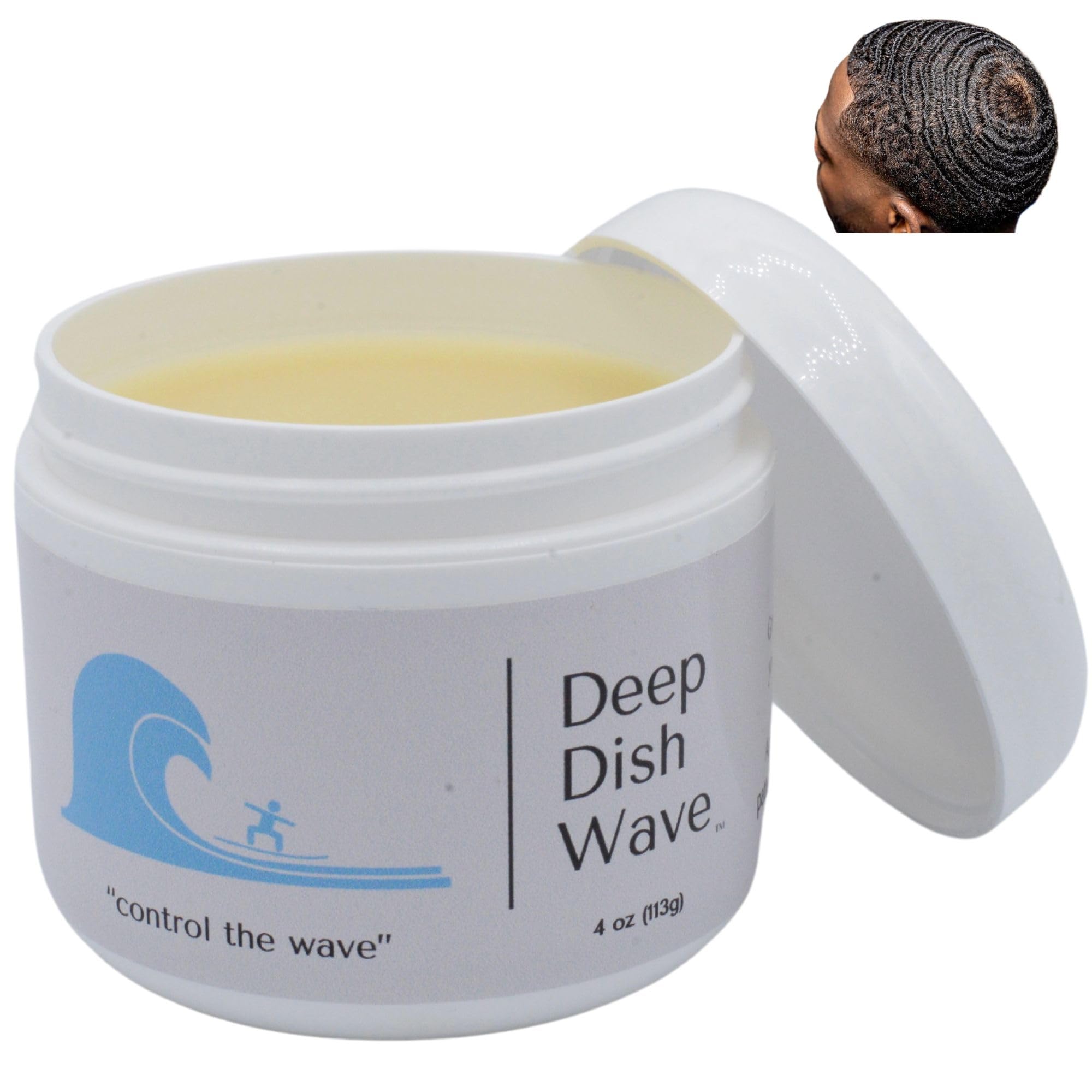 Deep Dish Wave Pomade 100% Pure All Natural 360 Waves Hair Cream - Superior Wave Grease for Men- Wave Butter for Perfect 360 Waves 4oz