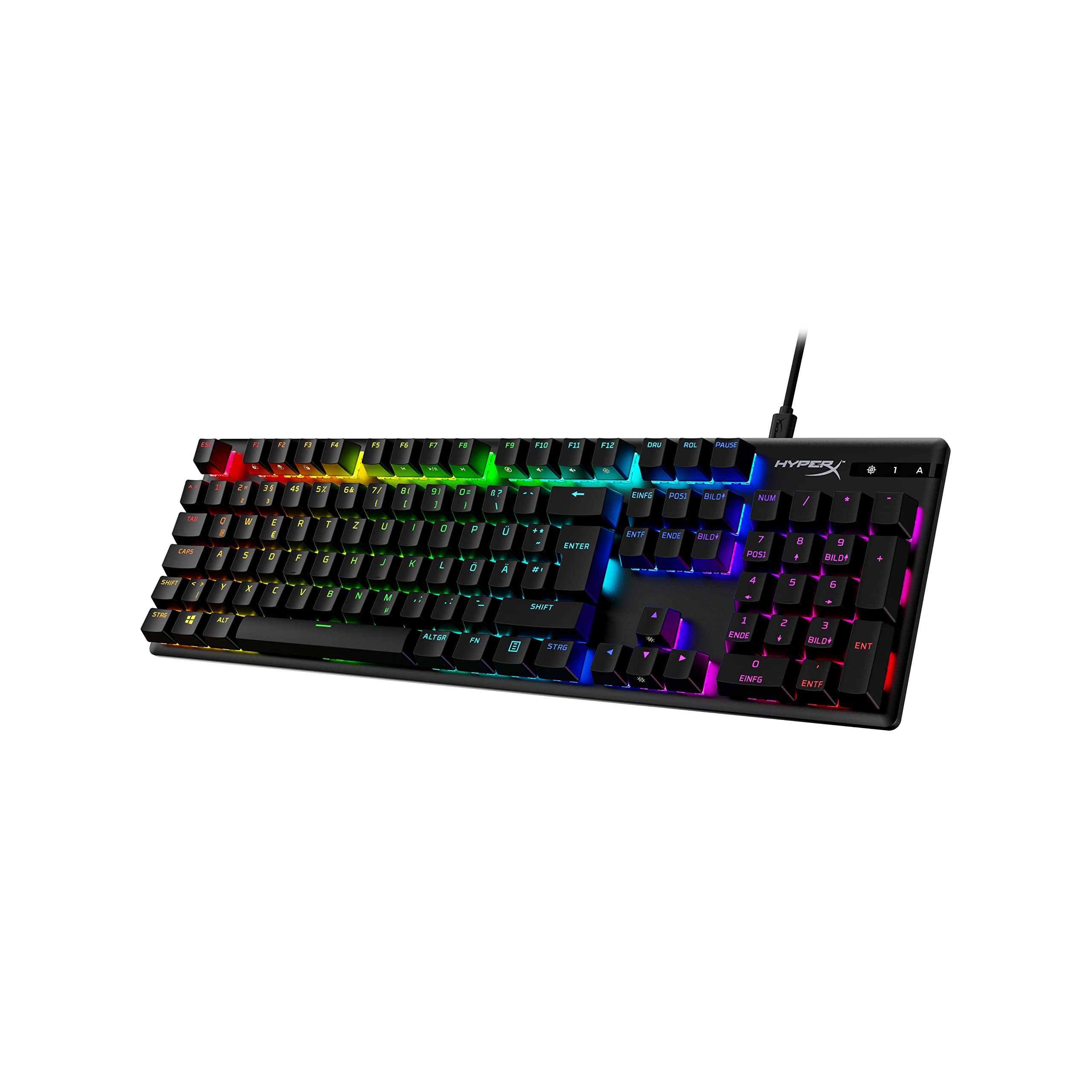 HyperX Alloy Origins PBT – mechaniczna klawiatura do gier, nasadki klawiszy PBT, klawisze RGB, HyperX mechaniczne przełączniki, przełączniki, kompaktowa, przenośna, wytrzymała obudowa aluminiowa,