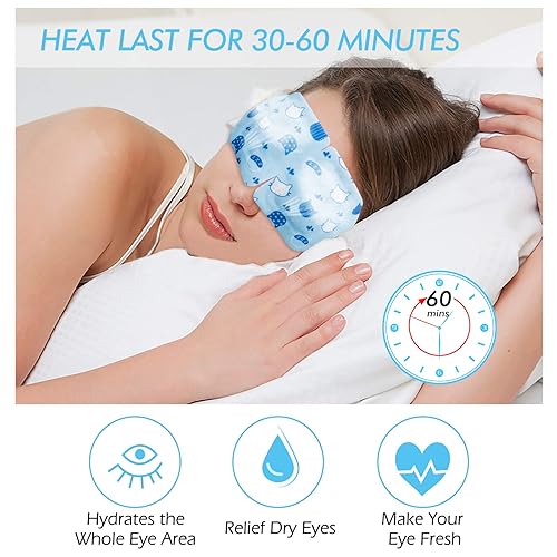 Miniatura 3 de Jekeno Máscara de ojos de vapor, 16 paquetes de máscaras de ojos para ojos secos, ojeras e hinchazón, 40-60 minutos, máscara de ojos caliente de