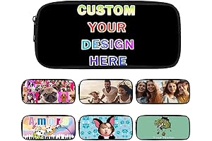 Custom Picture Pencil Pouch for Girls Boys, Personalized with Name