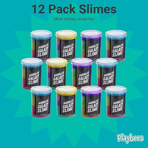 Miniatura 2 de Playbees Slime de galaxia marmolada  Paquete de 12  Cosmic Galaxy Gooey Unicorn Fidget Kit para estimulación sensorial y juego creativo  Regalo