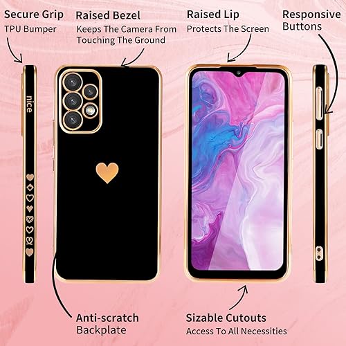 Miniatura 5 de Shorogyt Funda de corazón para Samsung Galaxy A32 5G no compatible con 4G de 65 pulgadas para mujer bonito patrón de corazones de amor estético