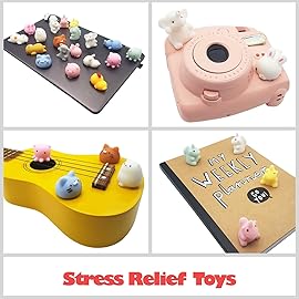 Claw Machine Prizes Toys Refill for Kids - 3X Surprise Eggs Easter Basket Stuffers, Easter Egg Fillers, Mochi Squishies 16pcs Mini Kawaii Cat Stress Relief Unicorn Party Favors Girls Classroom Prize