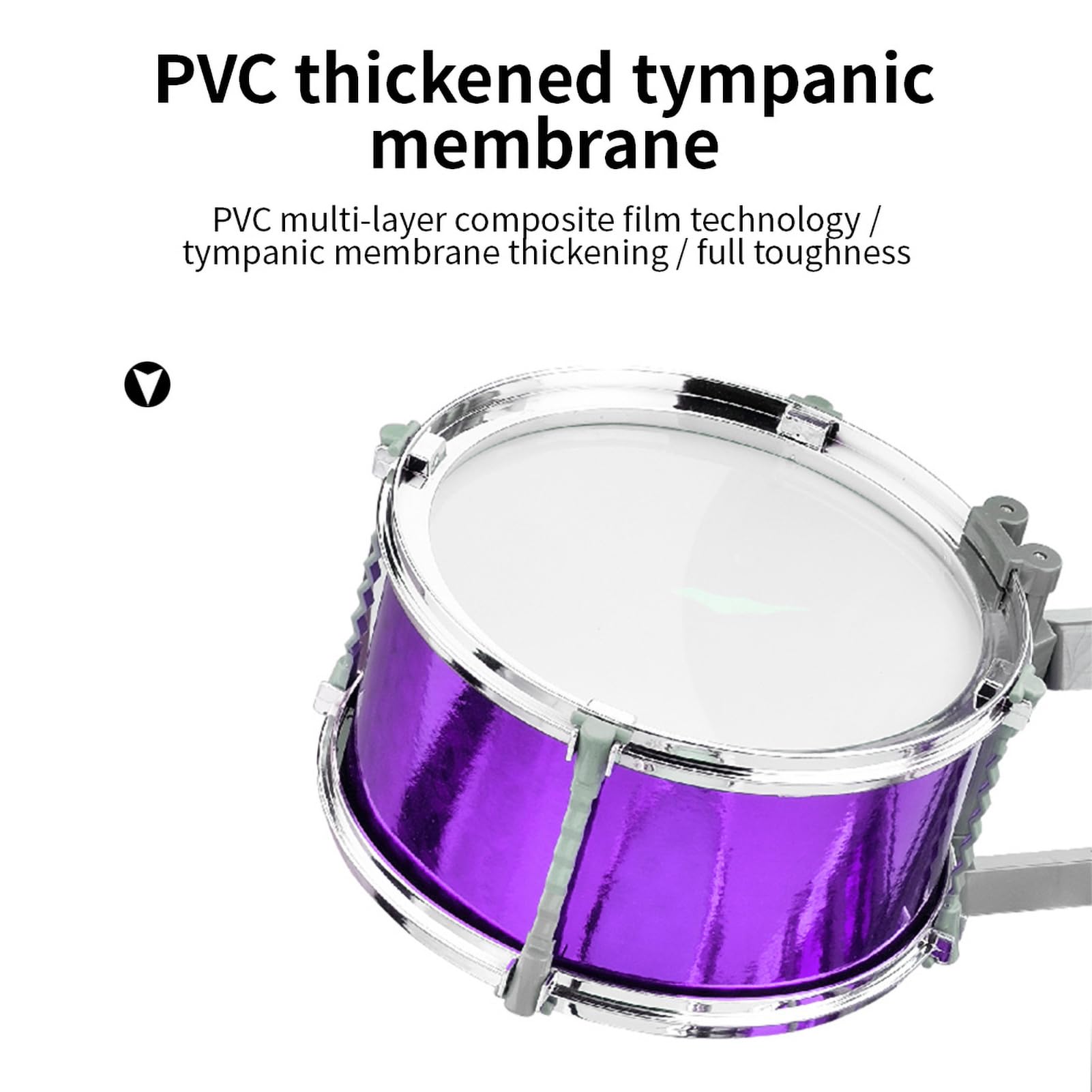 Jazz-Schlagzeug-Set mit Hocker, 7 Trommeln für Anfänger und Geschenke, Verdicktes PVC-Trommelfell, Einfache Montage (Blau)