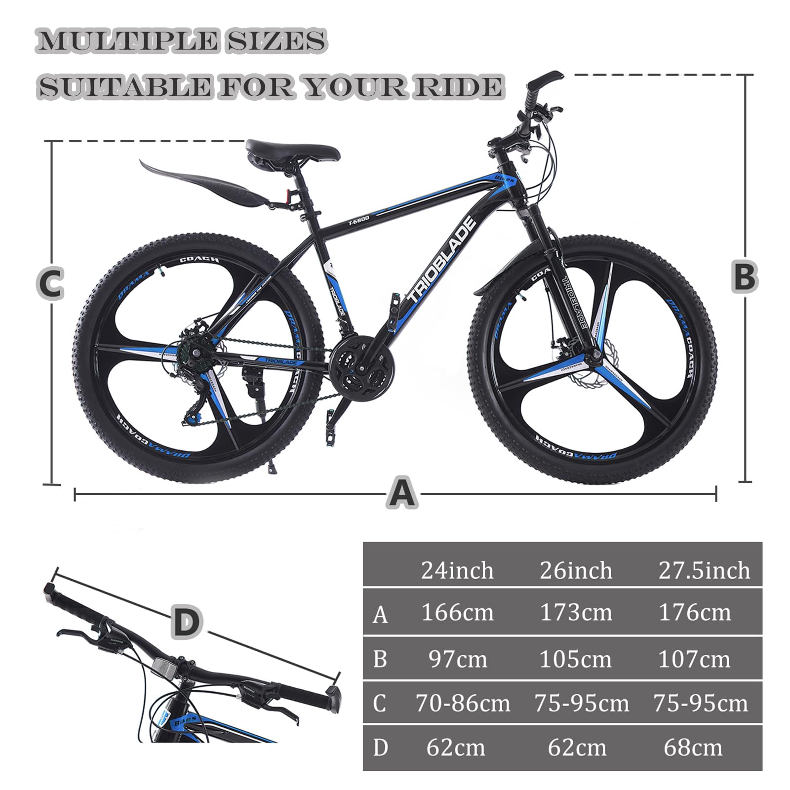 24/26/27.5 Zoll Allterrain Mountainbike,21-Gang Shimano Erwachsener Mountainbike mit Scheibenbremse und Schlammbrett,High-Carbon Stahlrahmen MTB Fahrrad,Mehrere Farbe