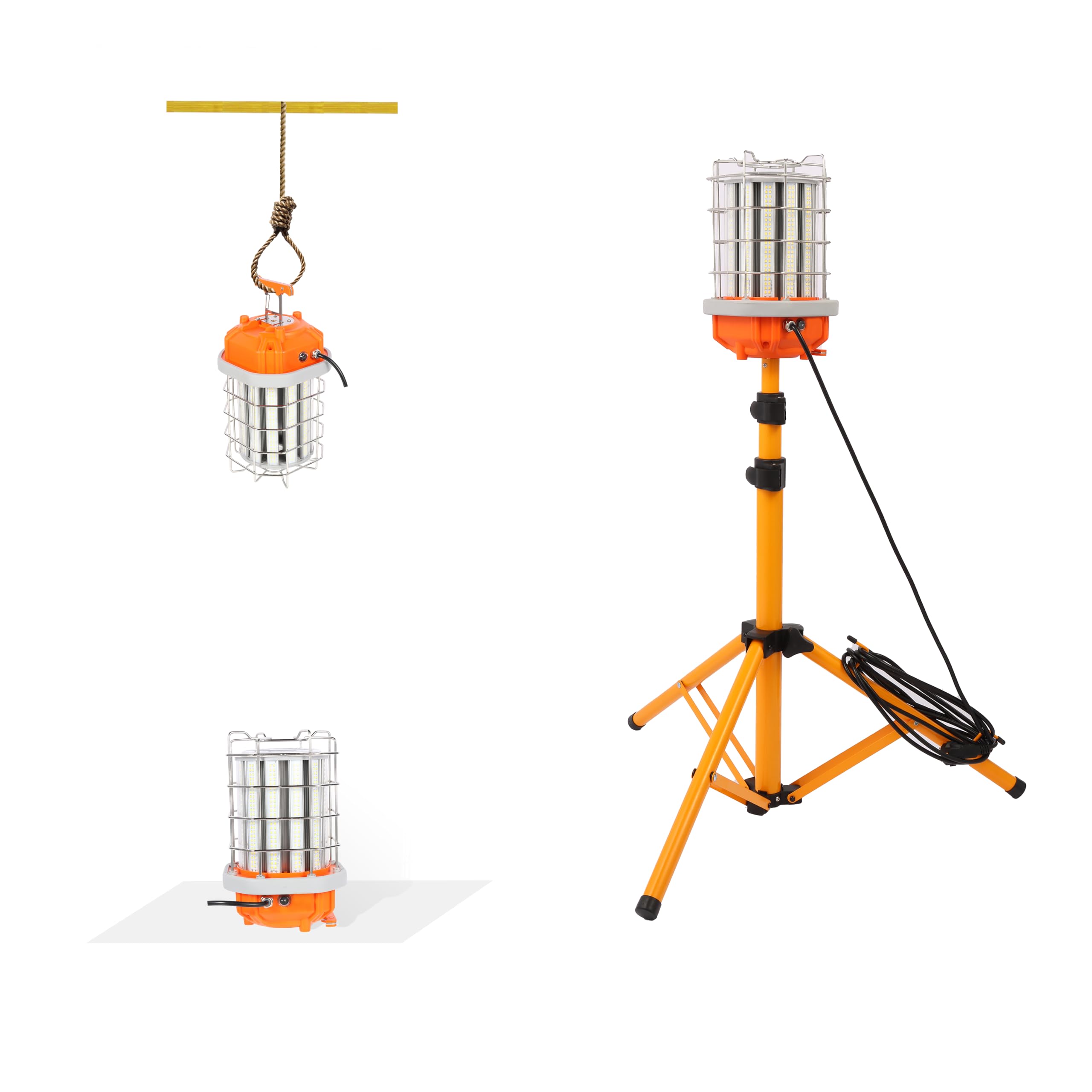 100w Projecteur de Chantier sur Trépied,14000 lumens, Lumière à 360 degrés.Utile pour l'entrepreneur et la famille. Également utilisé pour un événement extérieur/Party (100W 14000lm)